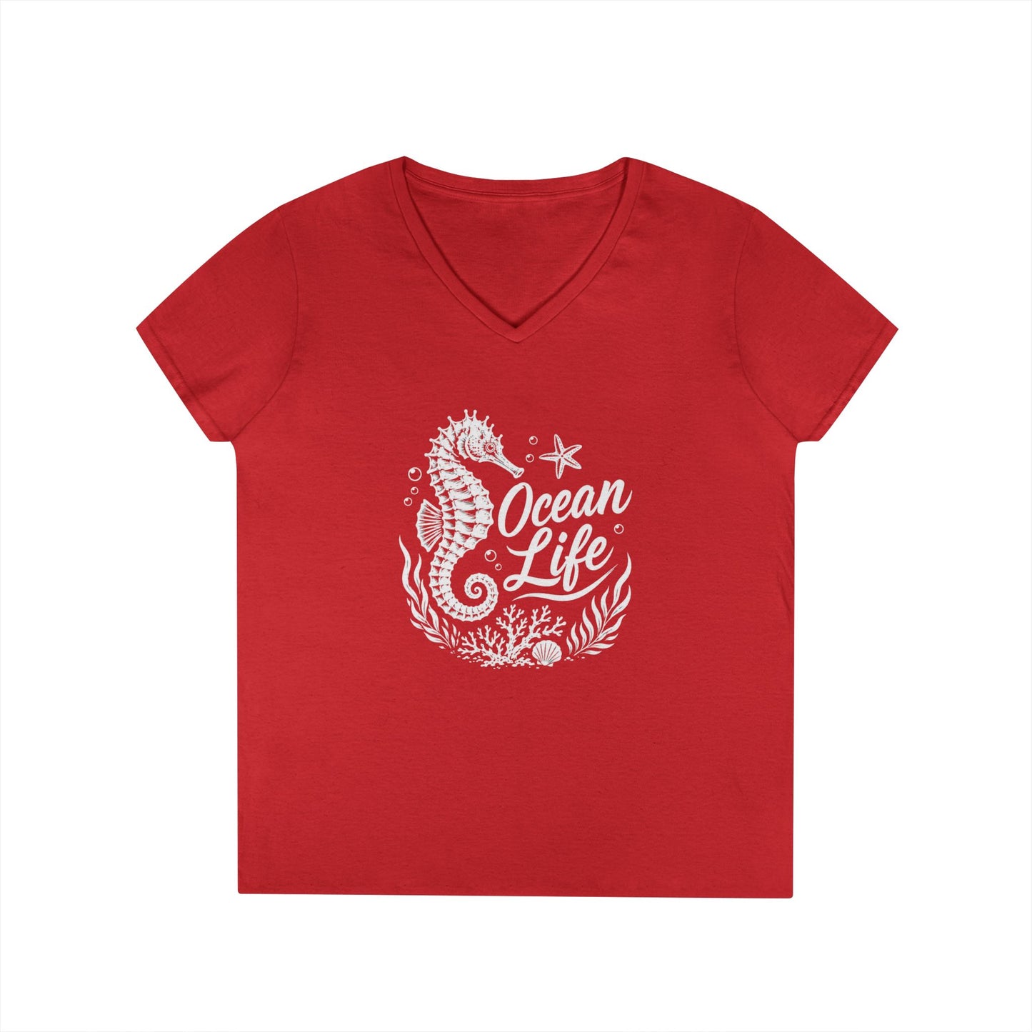 Ocean Life Seahorse V-Neck Tee