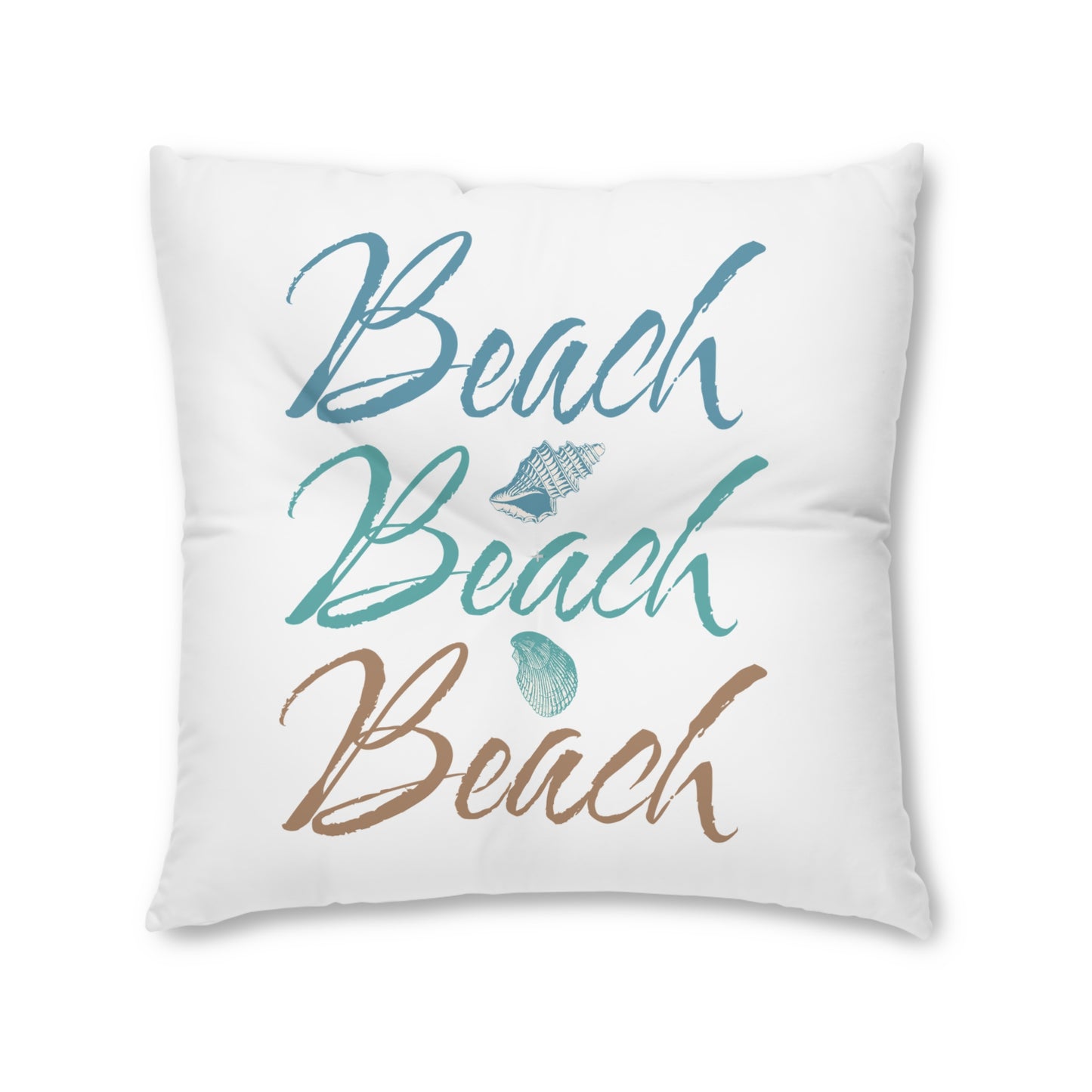 Beach Beach Beach Tufted Floor Pillow, Square