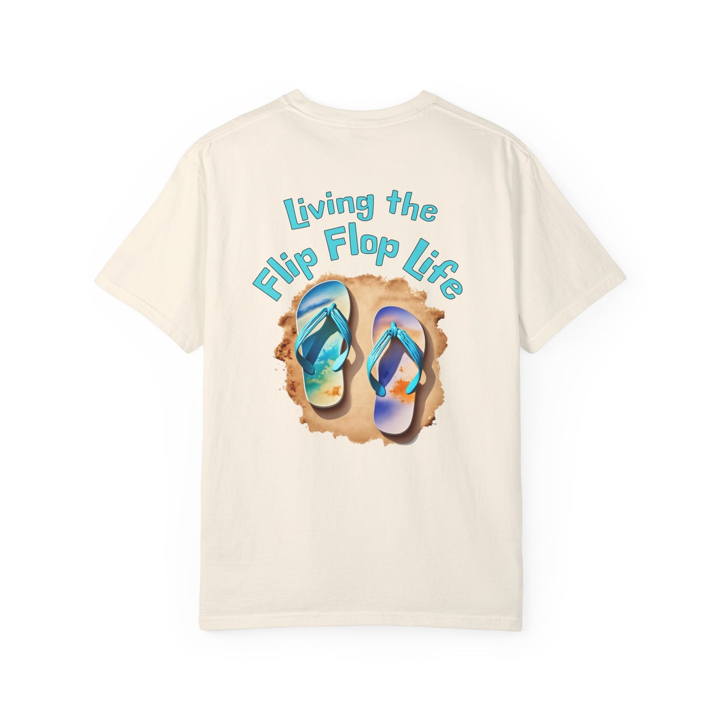 Resort Collection Living the Flip Flop Life Unisex Garment-Dyed T-shirt -Caribbean Rays