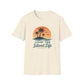 Island Life T-Shirt — "Livin' The Island Life" Retro Palm Sunset Tee
