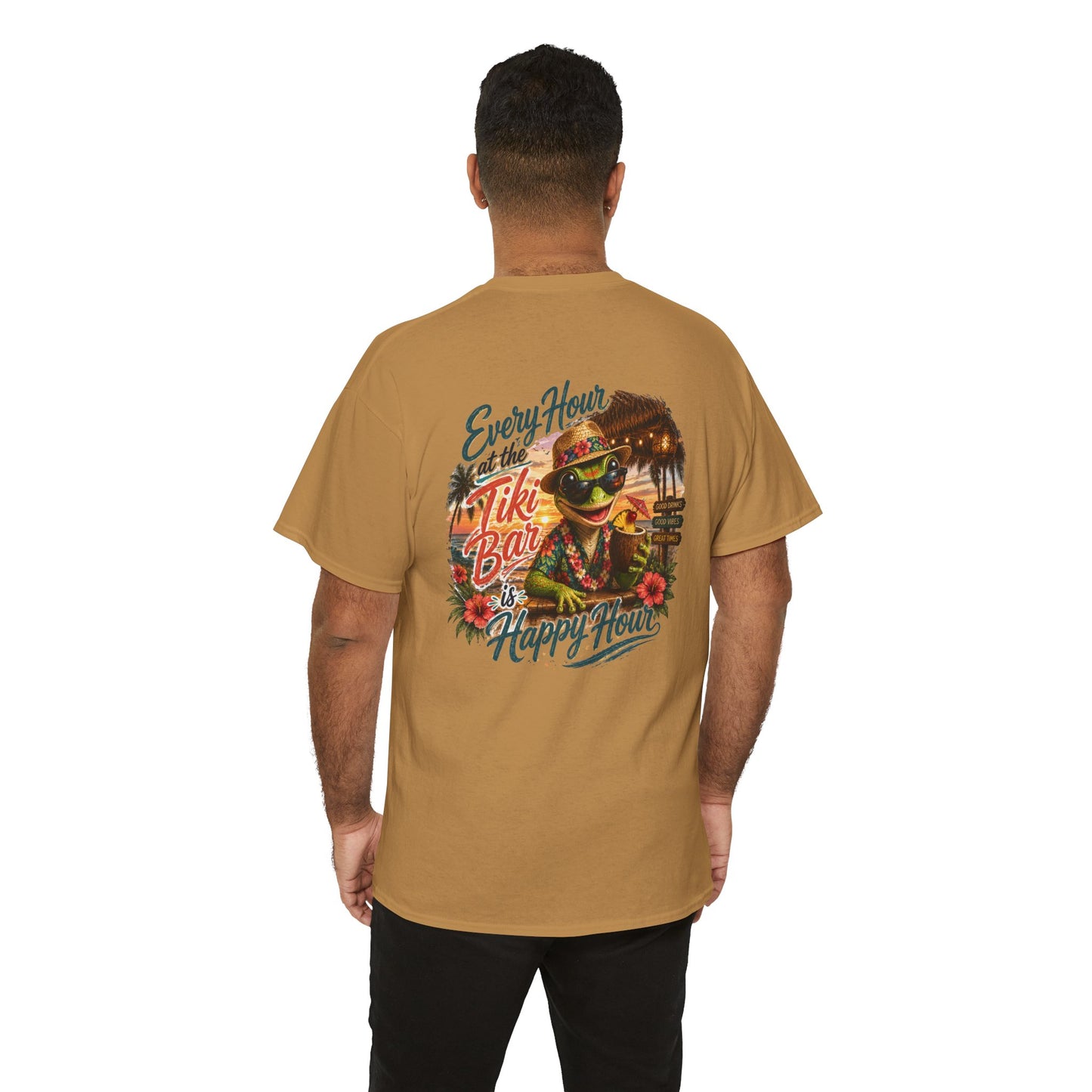 T-Shirt - "Every Hour at the Tiki Bar is Happy Hour" Vintage Tropical Tee
