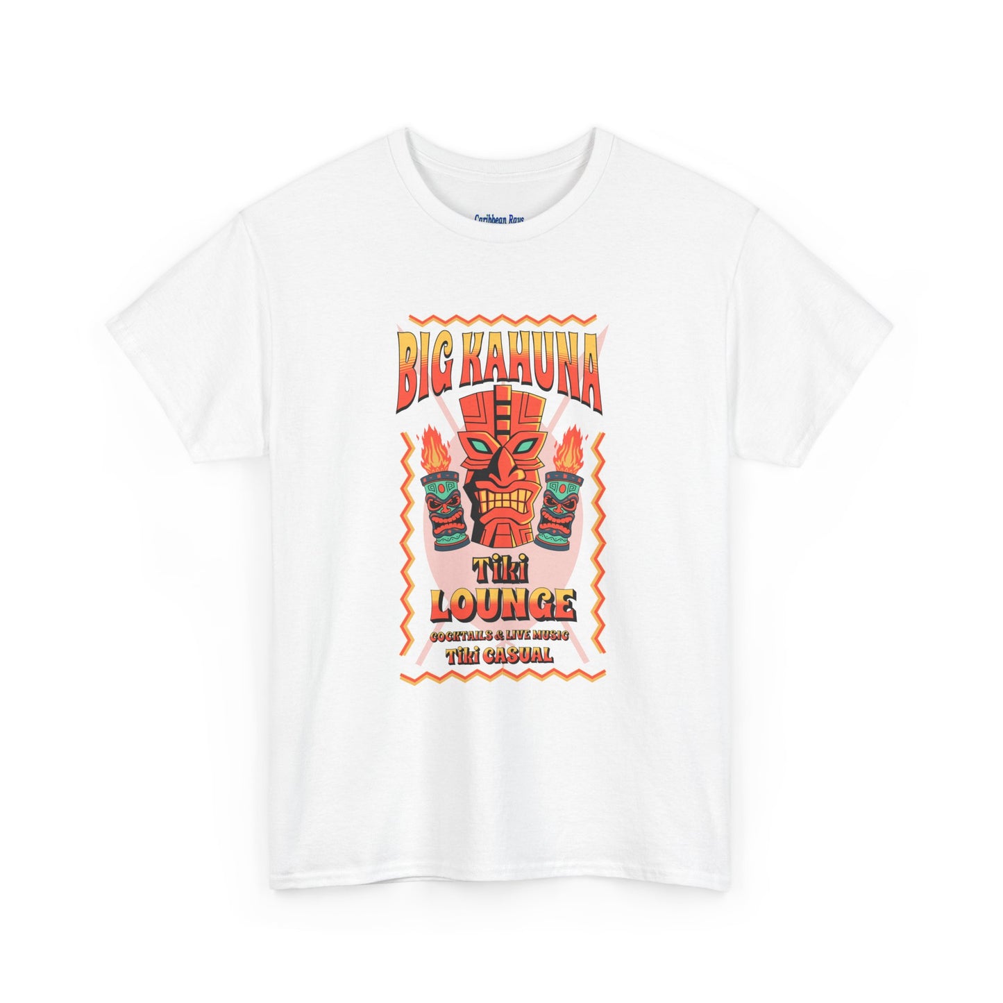 Big Kahuna Tiki Lounge Tee – Heavy Cotton Graphic Unisex T-Shirt by Caribbean Rays
