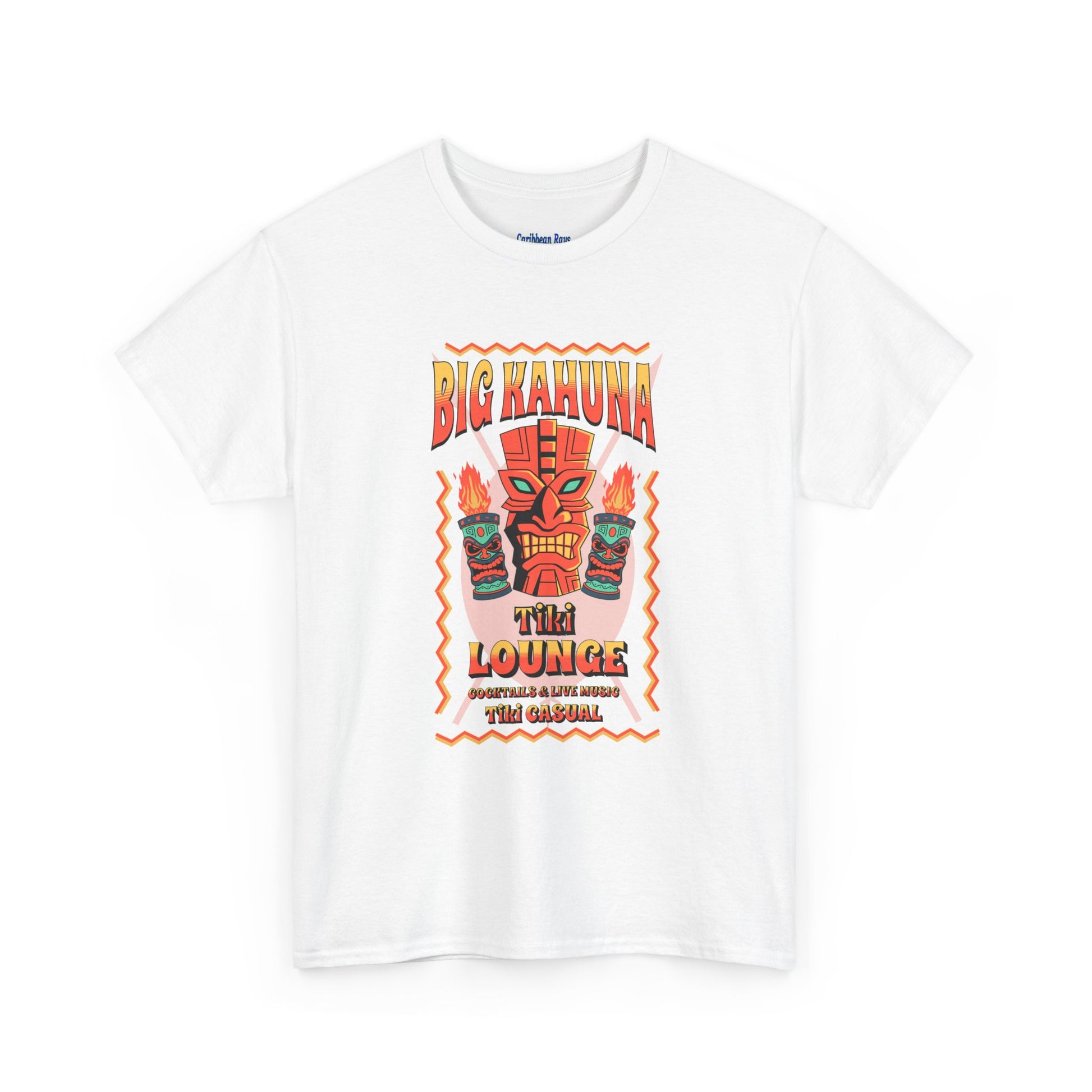 Big Kahuna Tiki Lounge Tee – Heavy Cotton Graphic Unisex T-Shirt by Caribbean Rays