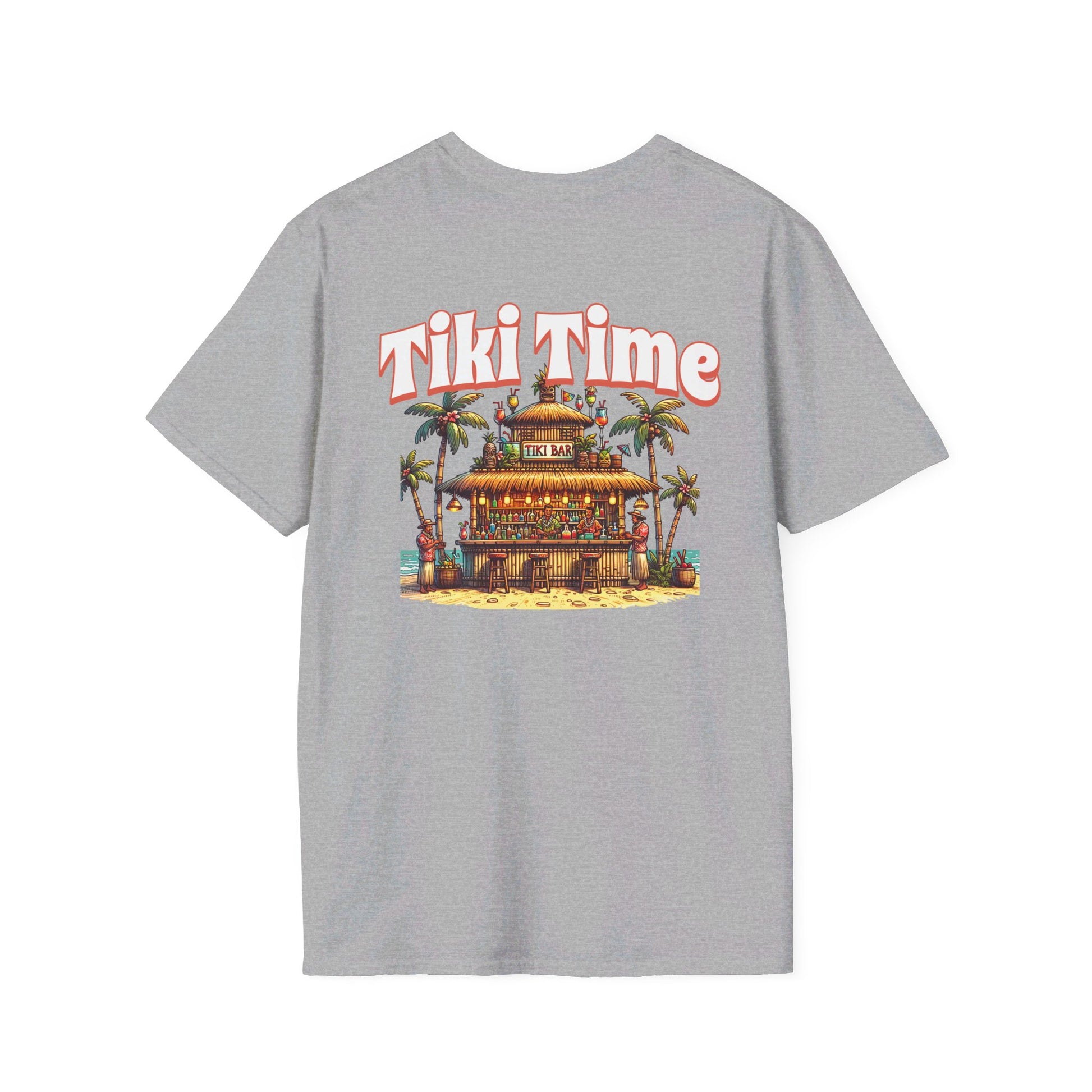 Tiki Time Bar Unisex Softstyle T-Shirt at Caribbean Rays