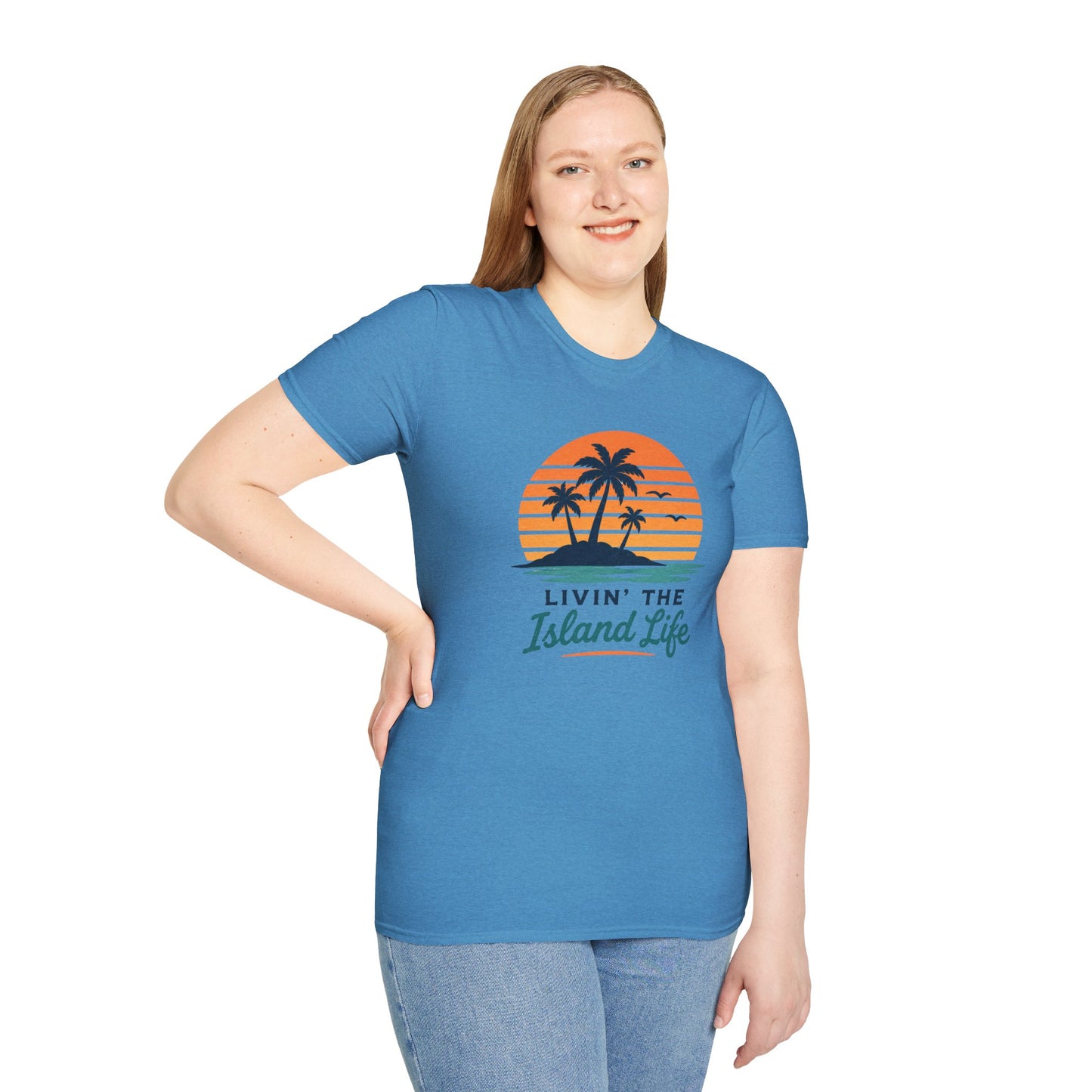 Island Life T-Shirt — "Livin' The Island Life" Retro Palm Sunset Tee