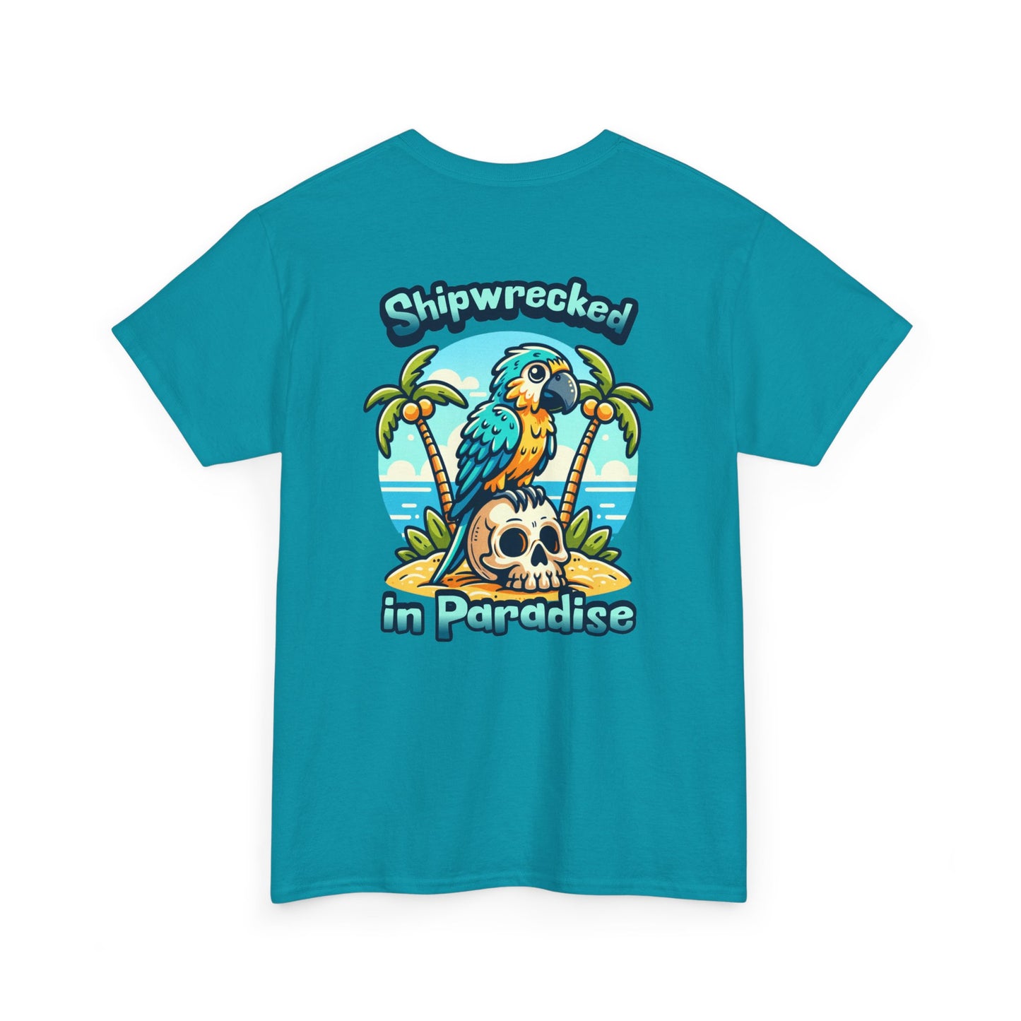 Shipwrecked in Paradise Tropical Unisex Heavy Cotton T-Shirt