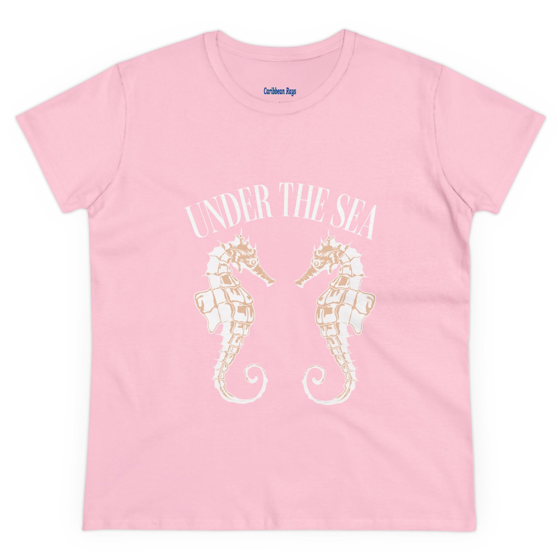 Under The Sea Seahorse Women's Midweight Cotton Tee at Caribbean Rays