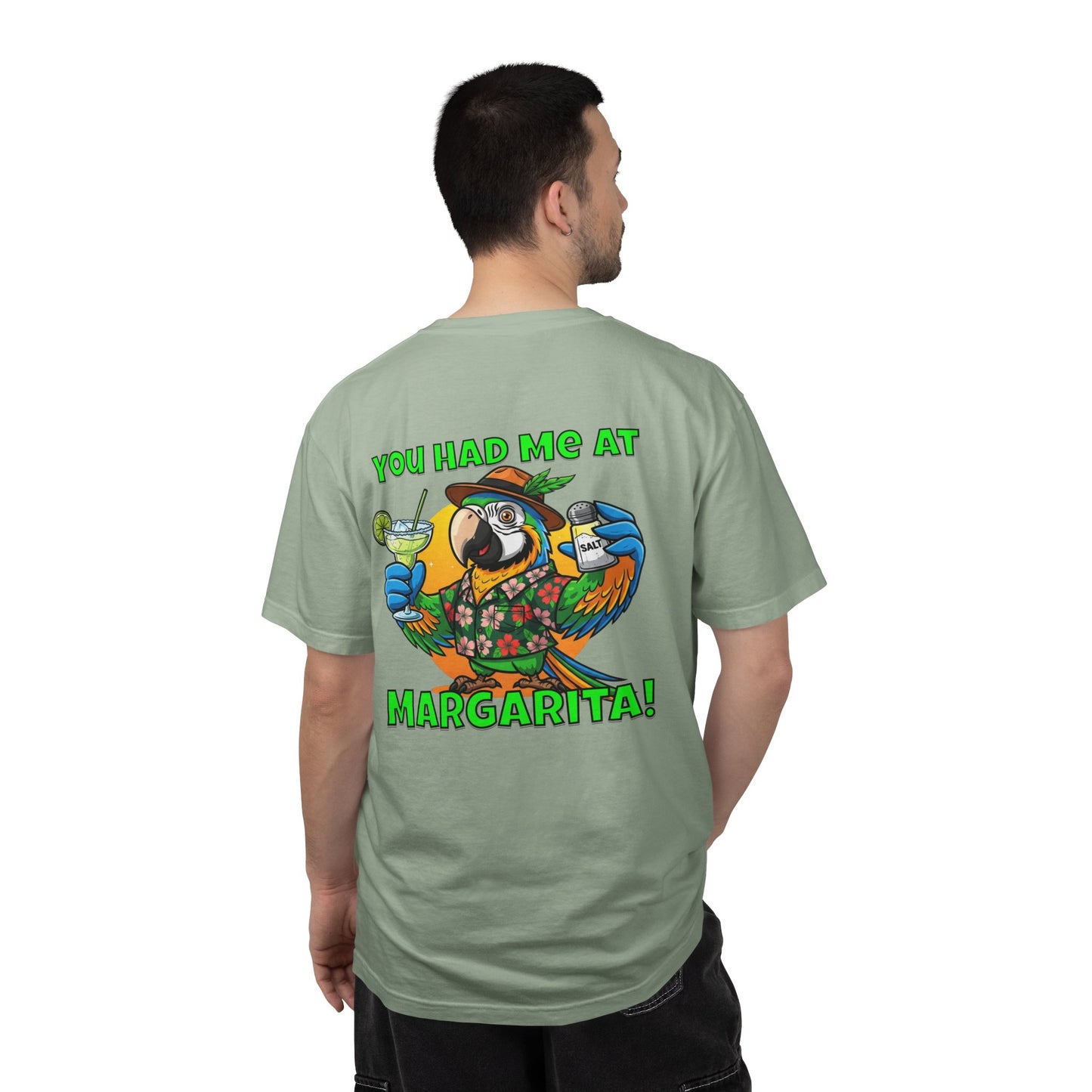 You Had Me at Margarita T-Shirt — Tropical Parrot Cocktail Tee
