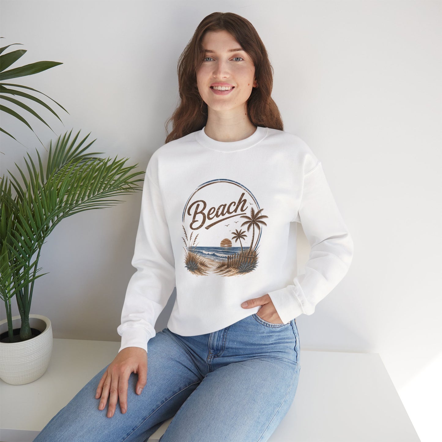 Beach Crewneck Sweatshirt  | Casual Fashion