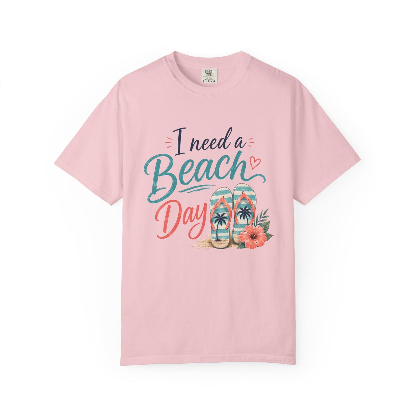 I Need a Beach Day T-Shirt – Women’s Summer Flip Flop Tropical Tee