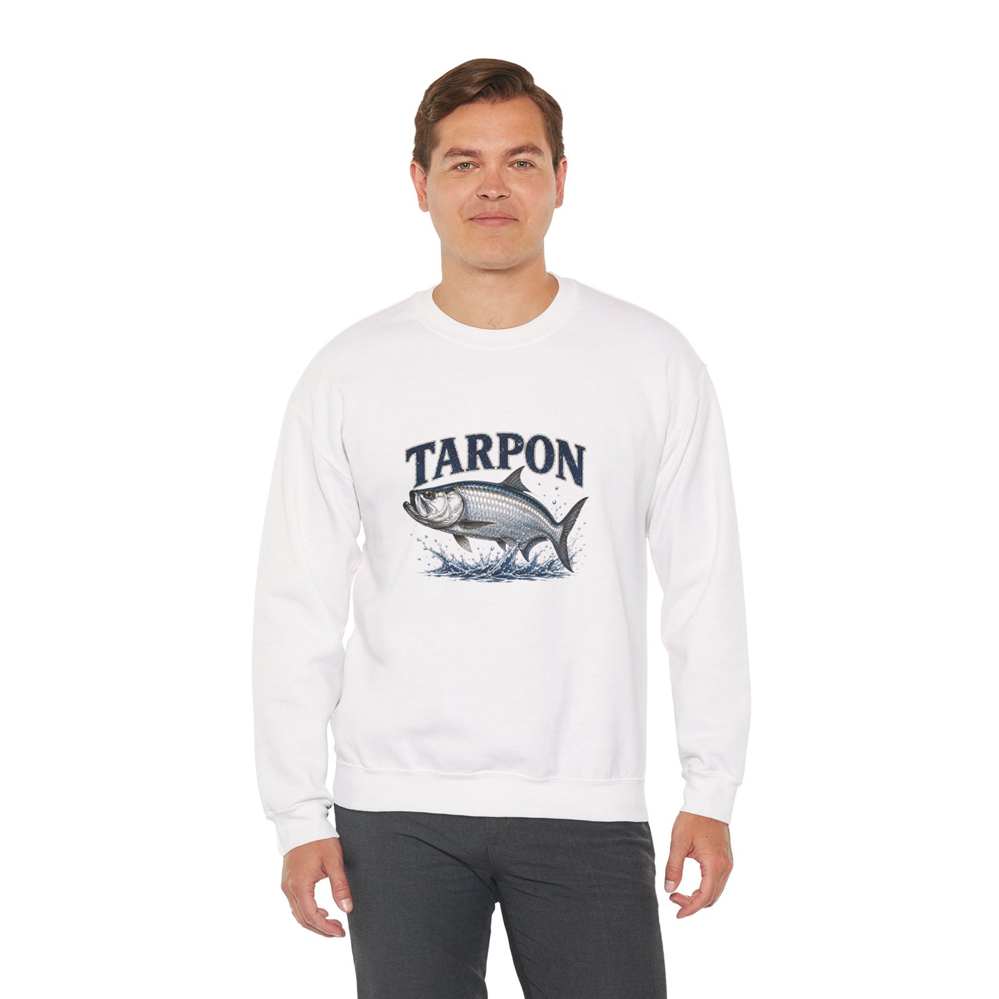 Tarpon Fishing Crewneck Sweatshirt — Vintage Tarpon Graphic Pullover