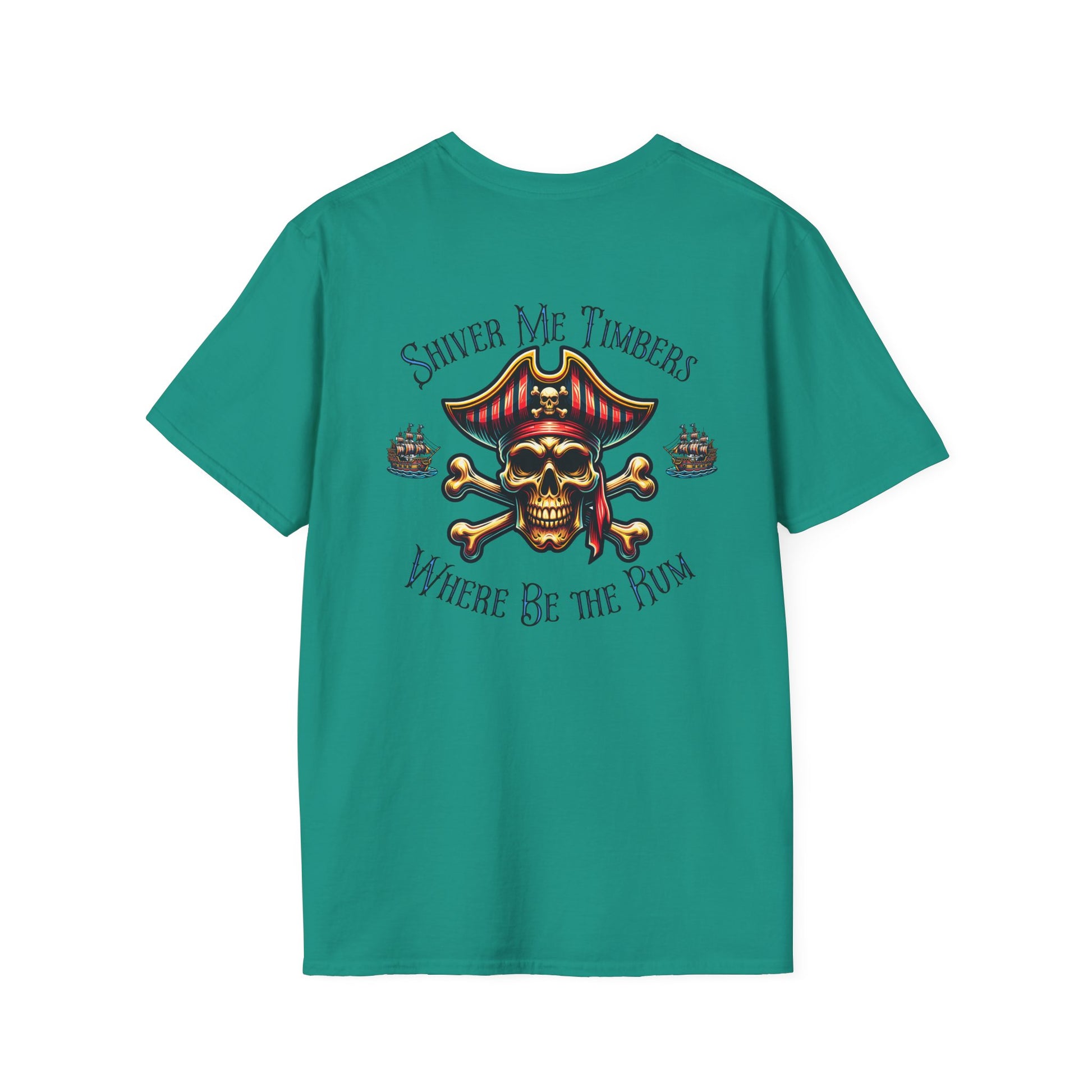 Shiver Me Timbers Unisex Softstyle T-Shirt on Caribbean Rays