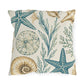 Coastal Shells Outdoor Pillow — Nautical Starfish & Seaweed Patio Cushion