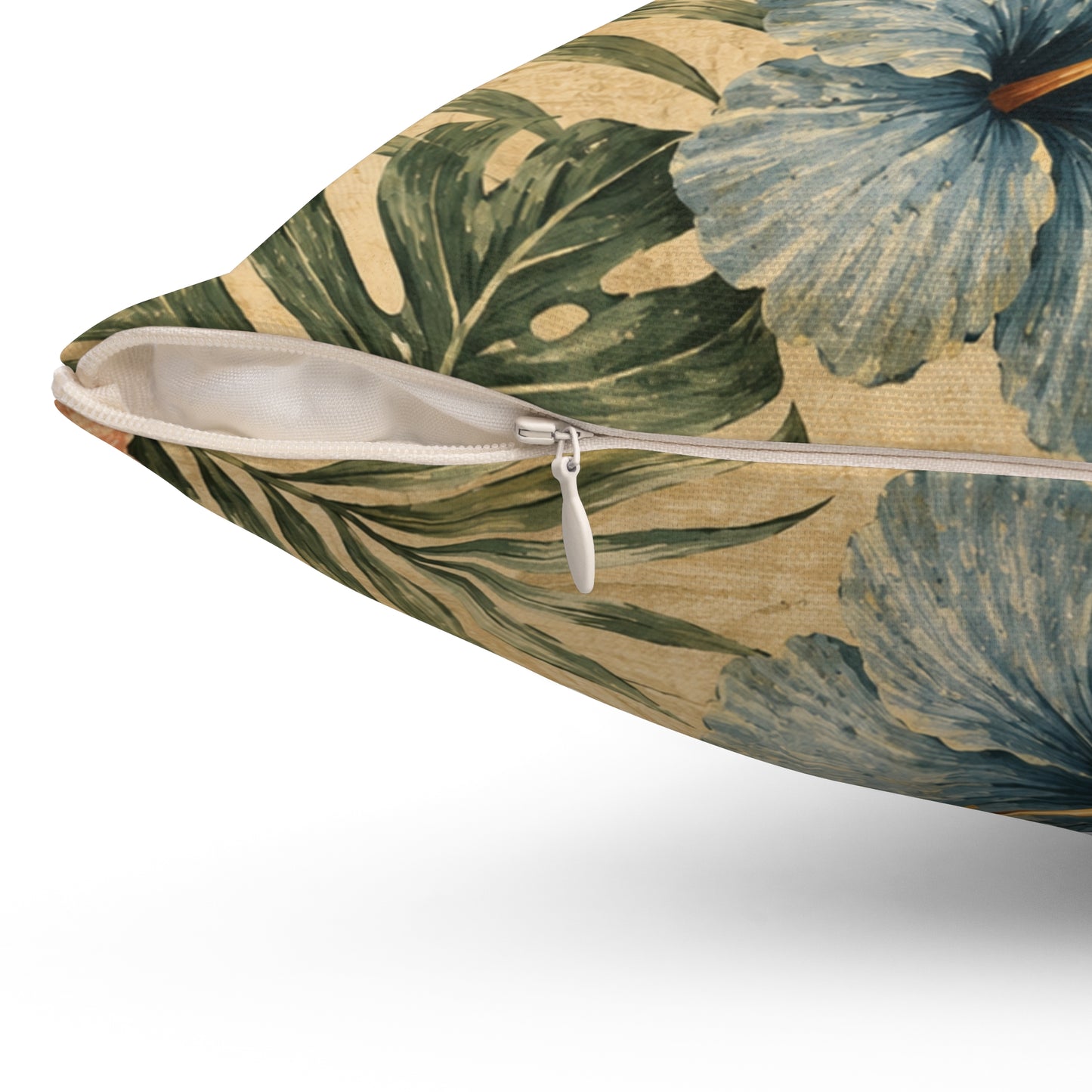 Tropical Leaves Spun Polyester Square Pillow
