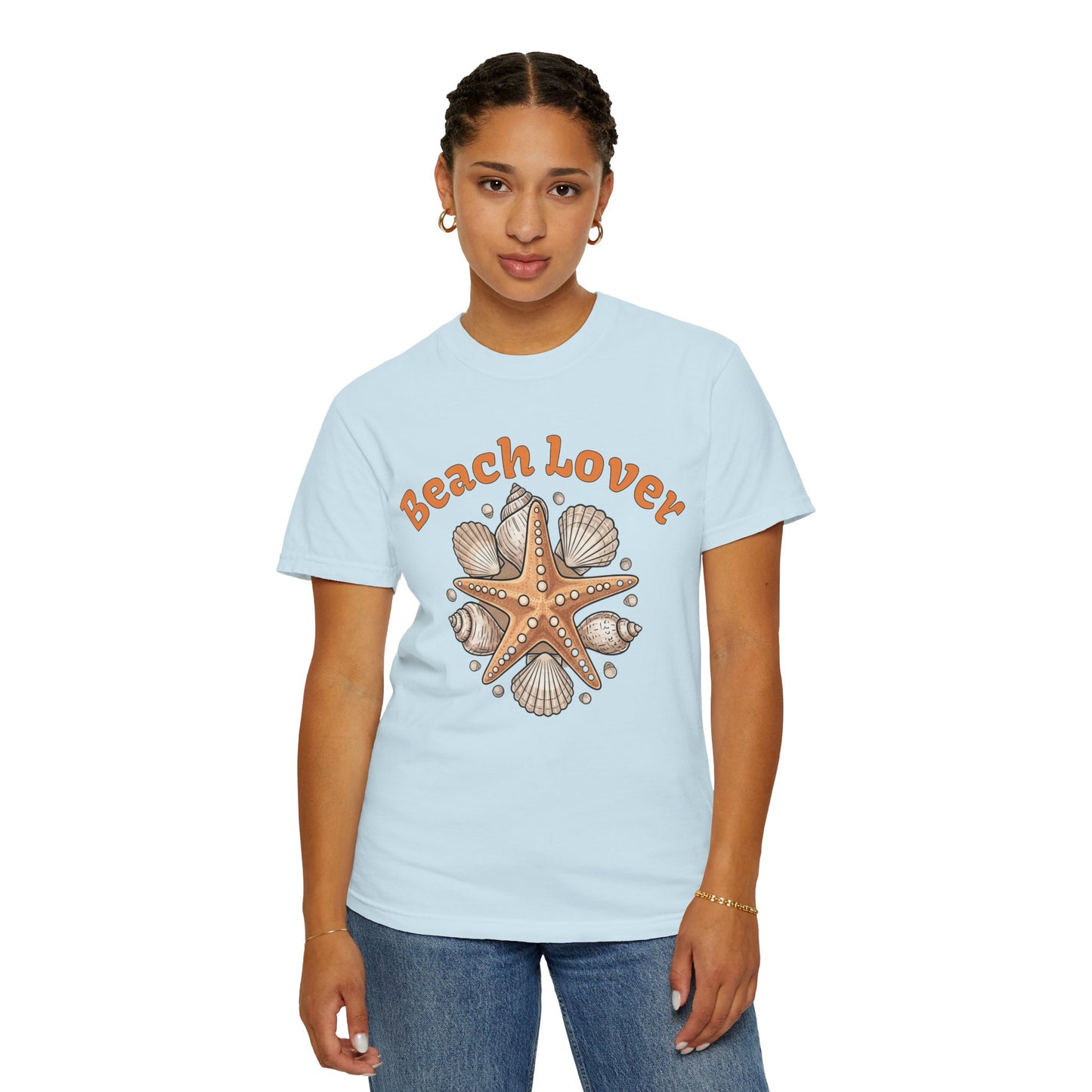 Beach Lover T-Shirt — Seashell & Starfish Graphic Tee