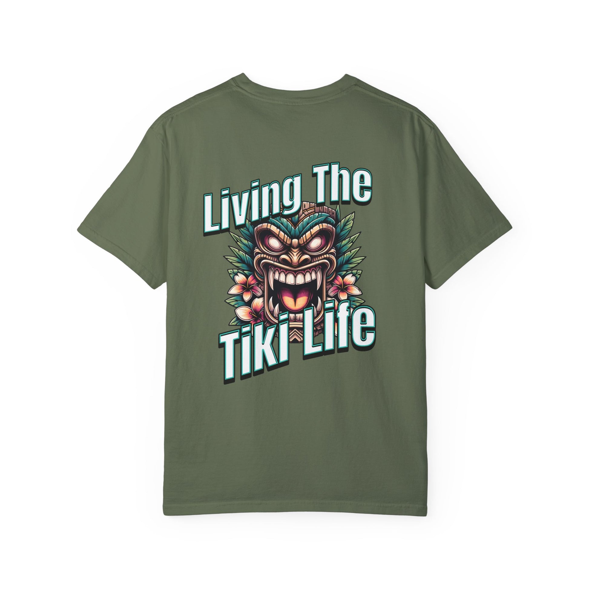 Resort Collection Living the Tiki Life Unisex Garment-Dyed T-shirt on Caribbean Rays