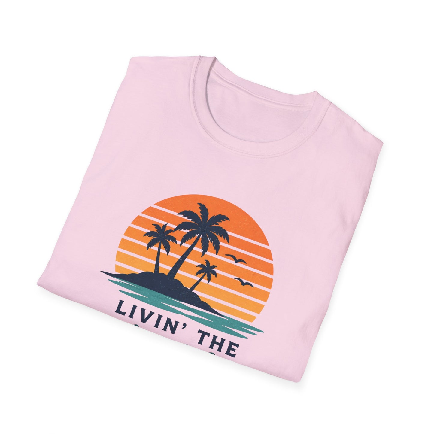 Island Life T-Shirt — "Livin' The Island Life" Retro Palm Sunset Tee