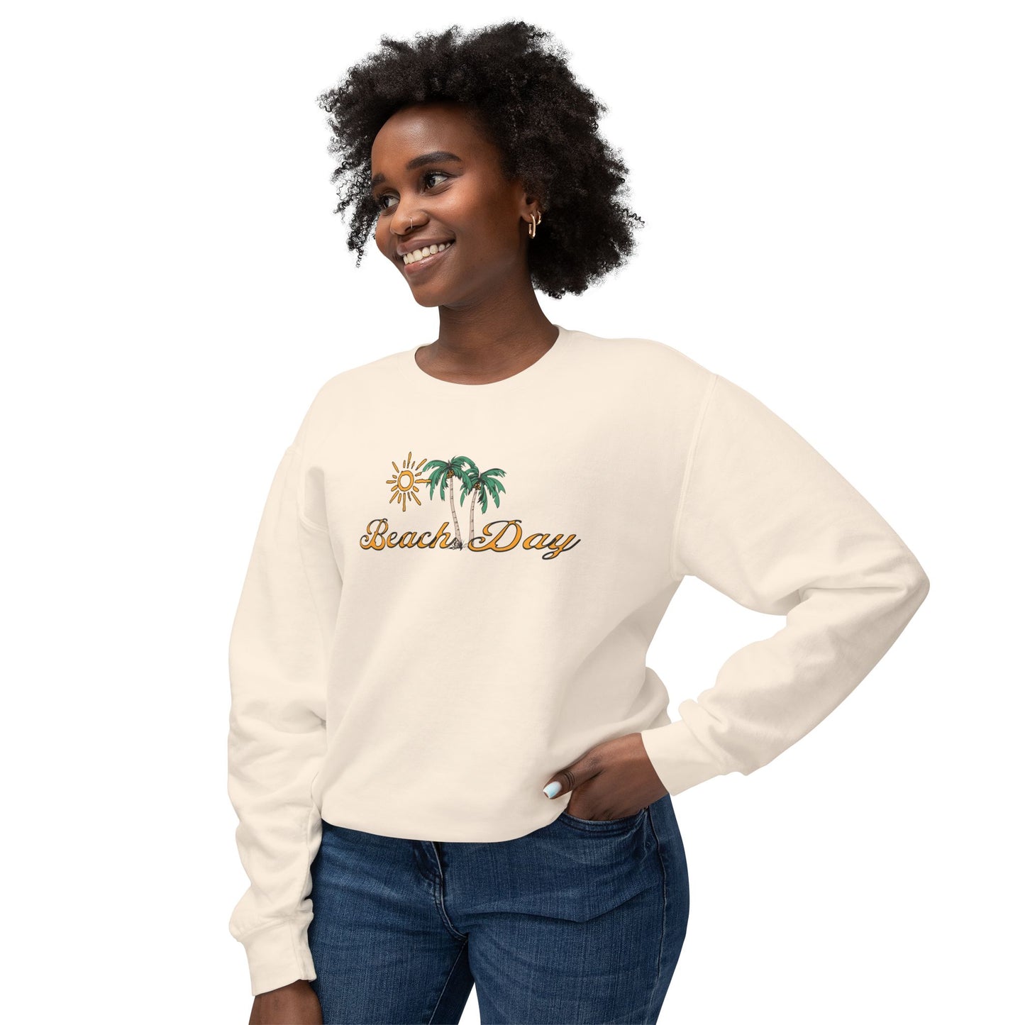 Beach Club Beach Day Unisex Lightweight Crewneck Sweatshirt