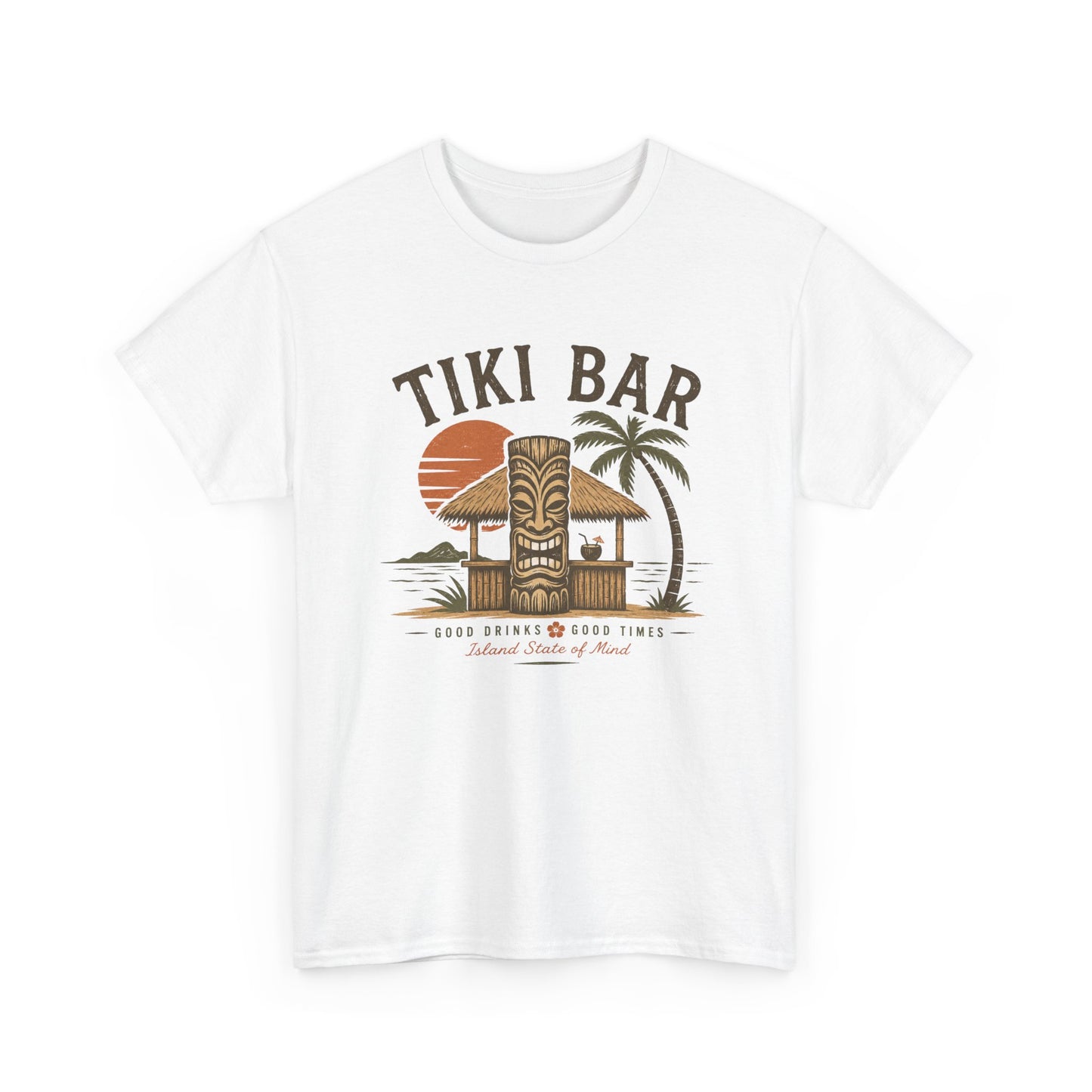 Tiki Bar Vintage Sunset Tee — Tropical Luau Beach Shirt