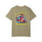 Khaki t-shirt with a colorful parrot graphic and 'Just Living the Island Life' text on a white background