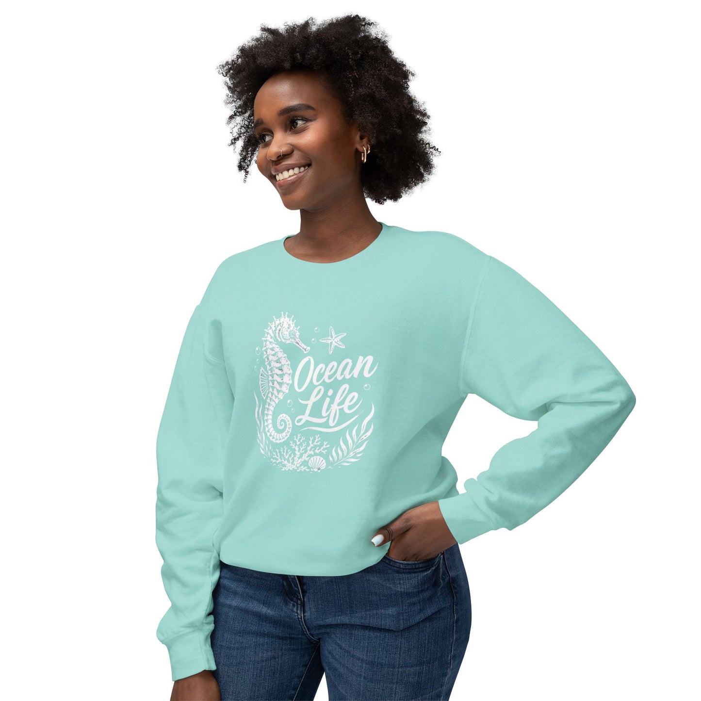 Ocean Life Seahorse Crewneck Sweatshirt
