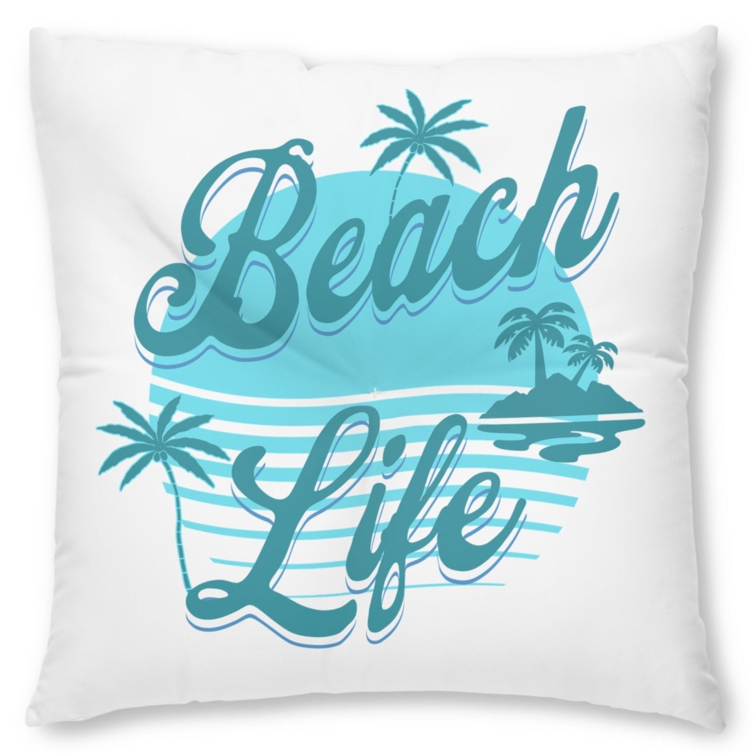 Beach Life Tufted Floor Pillow, Square at Caribbean Rays