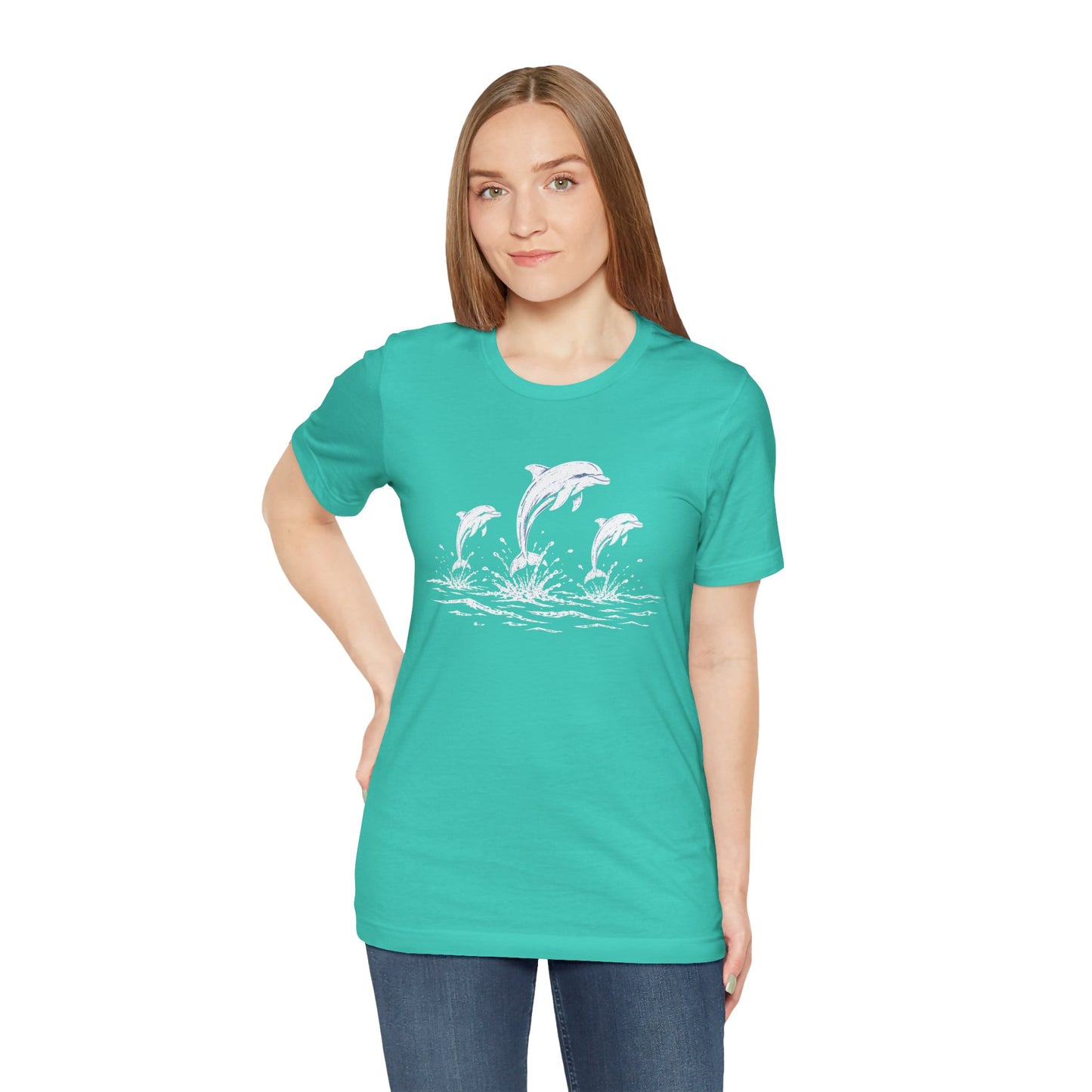 Dolphin Trio Tee — Playful Ocean Graphic T-Shirt