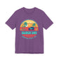Purple t-shirt with 'Beach Day' graphic design on a white background - Caribbean Rays