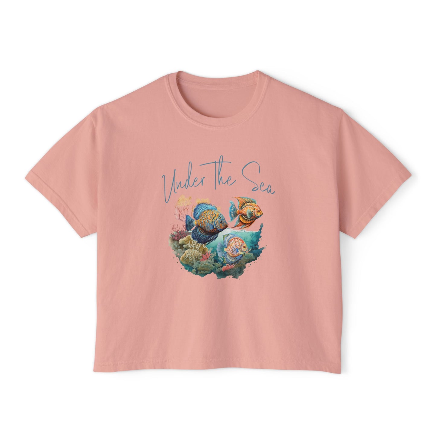 Under the Sea Boxy Tee — Women's Marine Life Graphic T‑Shirt at Caribbean Rays