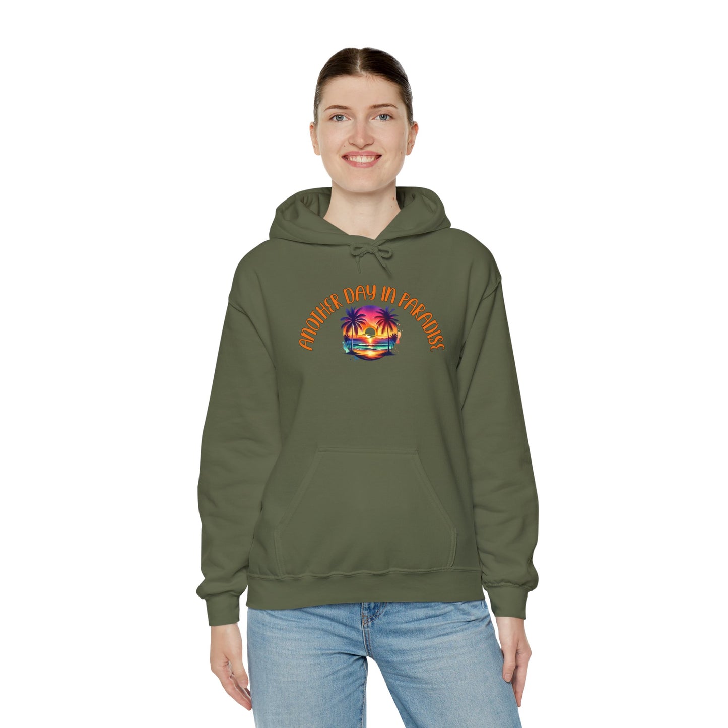 'Another Day in Paradise' Unisex Hoodie - Relaxed Tropical Vibe Sweatshirt