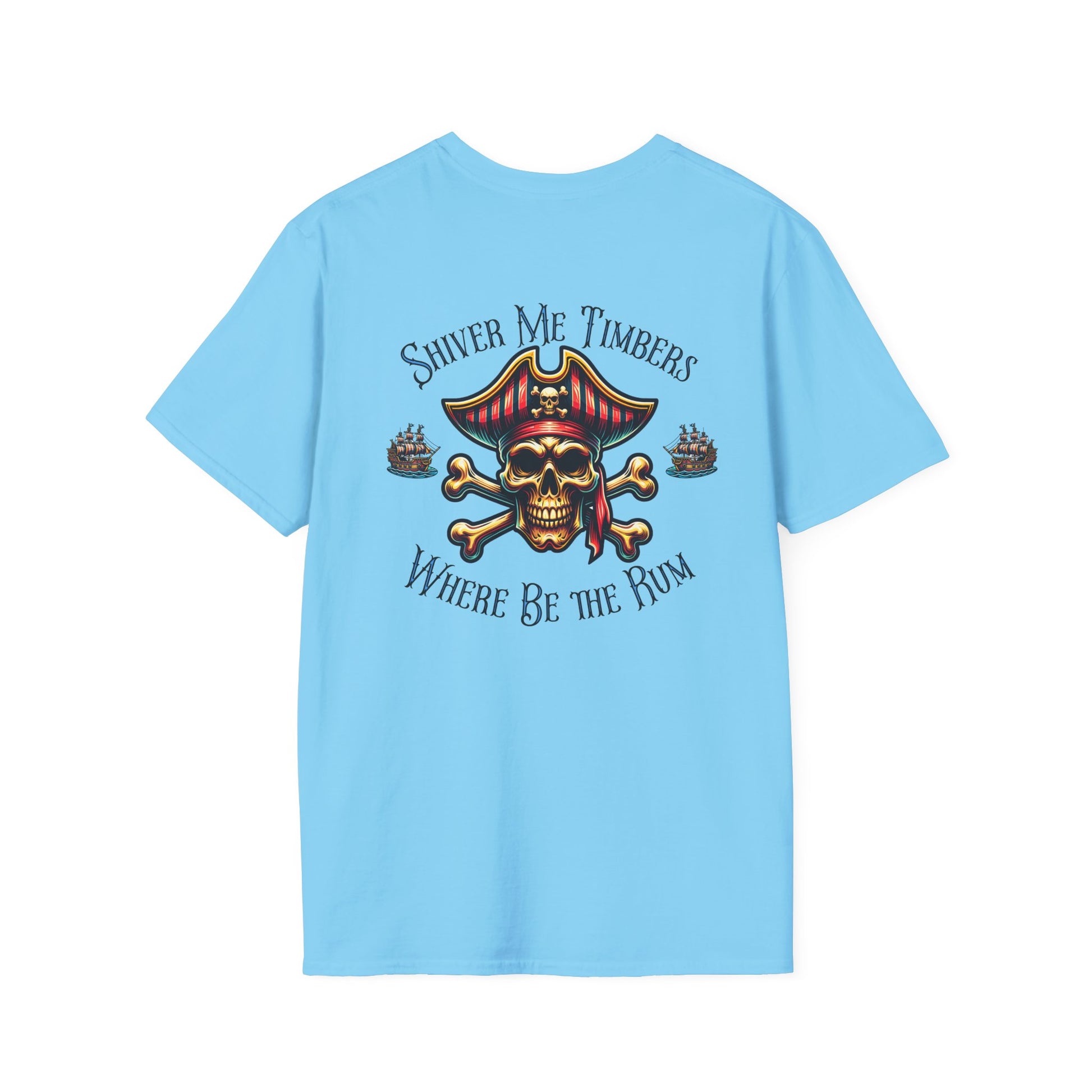 Shiver Me Timbers Unisex Softstyle T-Shirt on Caribbean Rays