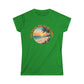 Green t-shirt with 'Island Beach Girl' graphic on a white background