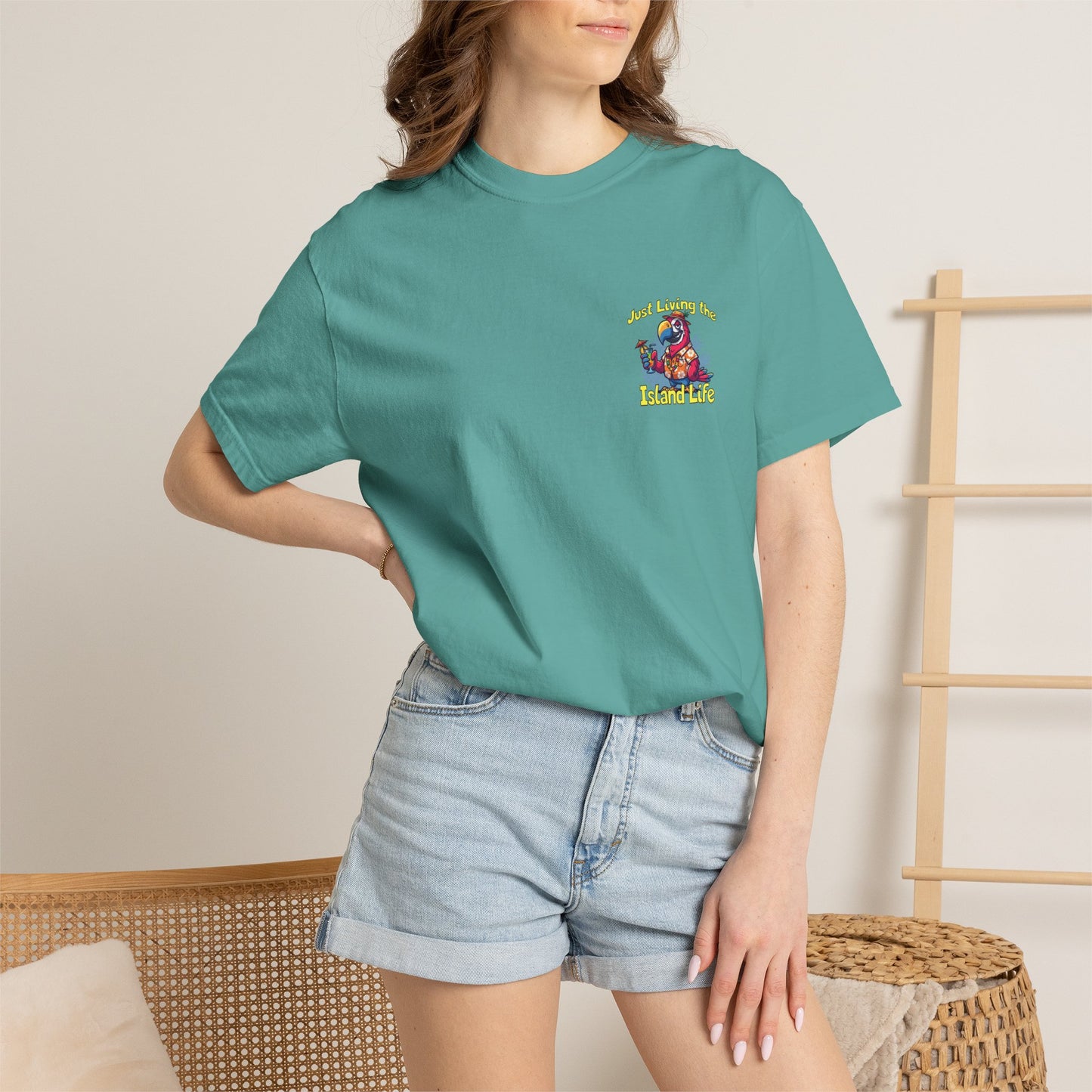 Island Life T-Shirt — Just Living the Island Life Parrot Graphic