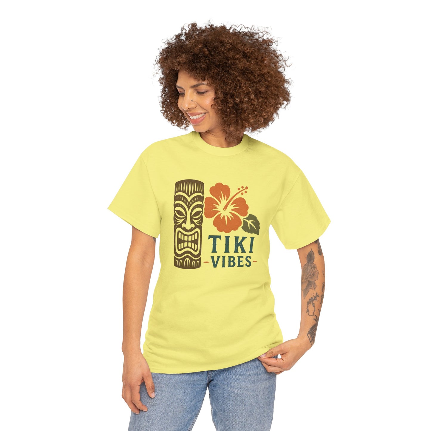Tiki Vibes Floral Hibiscus Tee