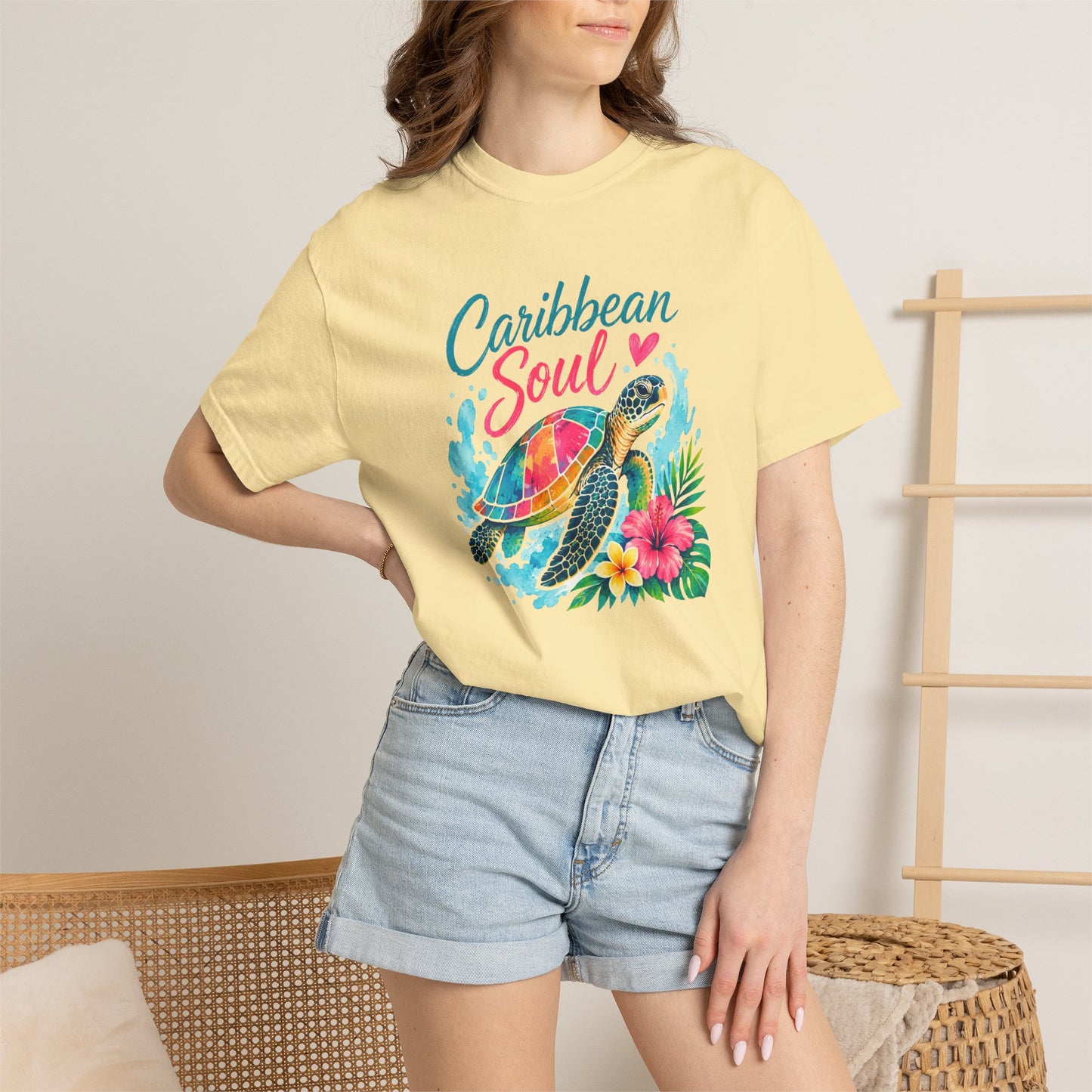 Caribbean Soul T-Shirt — Sea Turtle Floral Tropical Tee