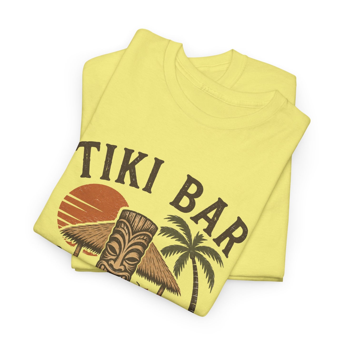 Tiki Bar Vintage Sunset Tee — Tropical Luau Beach Shirt