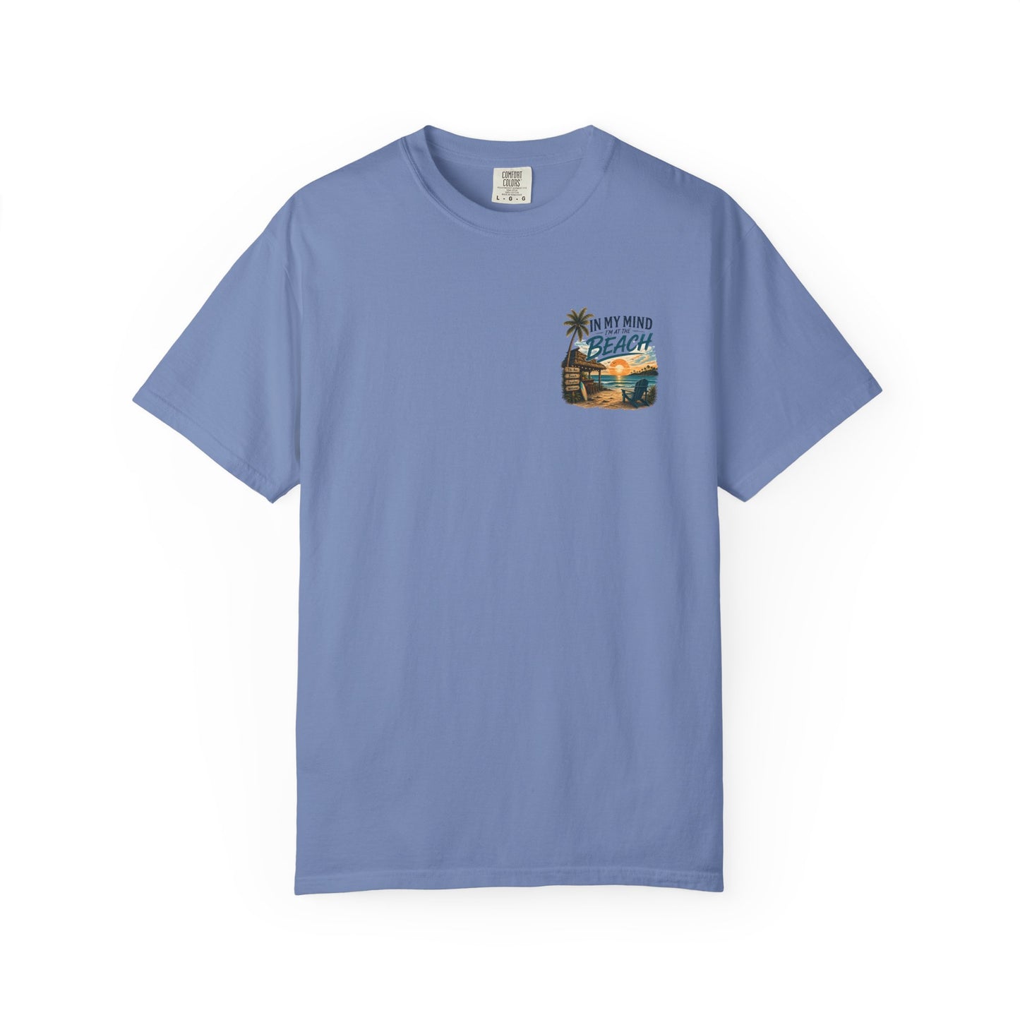 Beach Sunset T-Shirt — "In My Mind I'm at the Beach" Vintage Coastal Tee