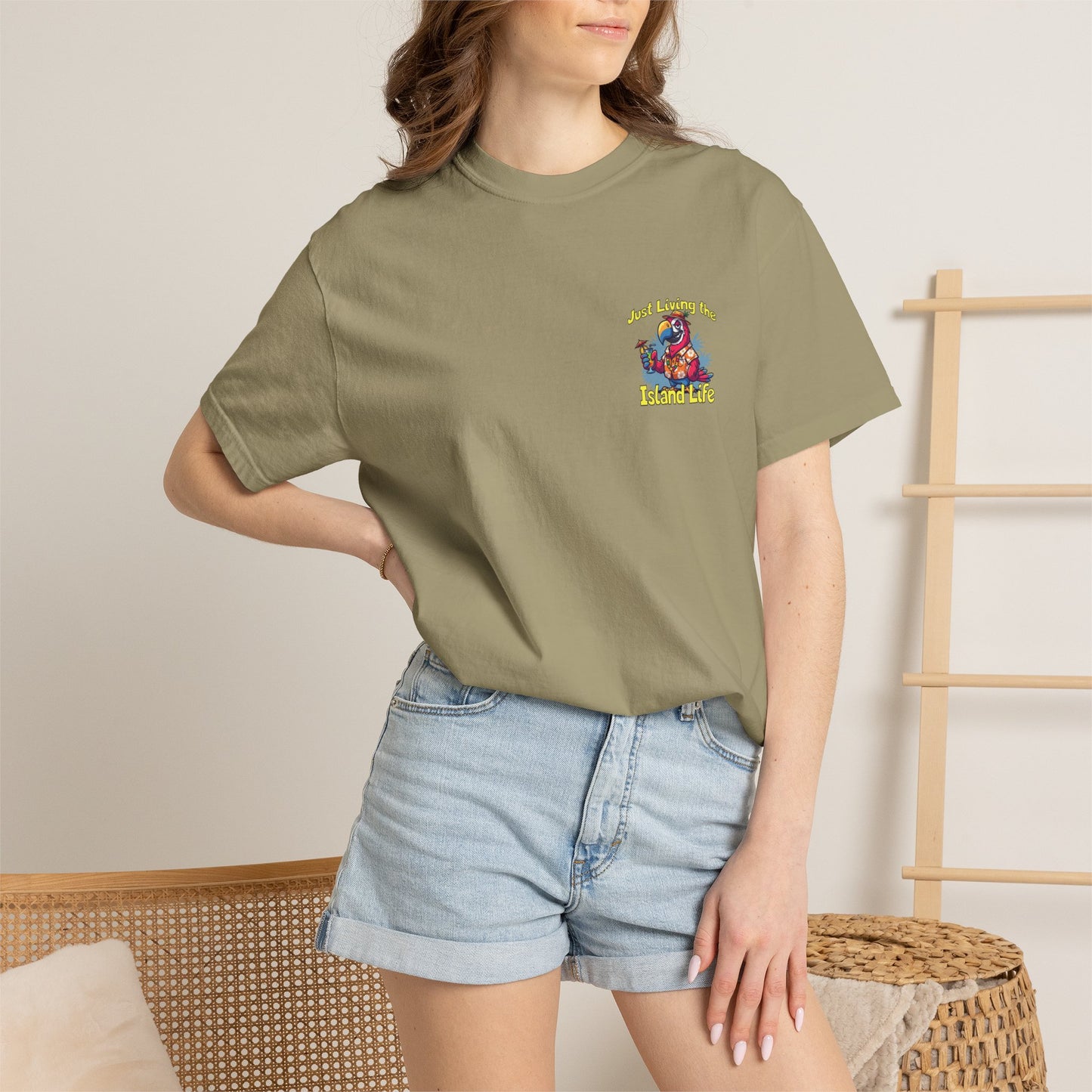 Island Life T-Shirt — Just Living the Island Life Parrot Graphic