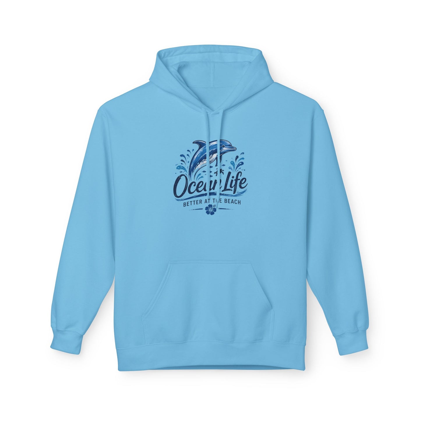 Ocean Life Hoodie - Beach Vibes Dolphin Surf Graphic