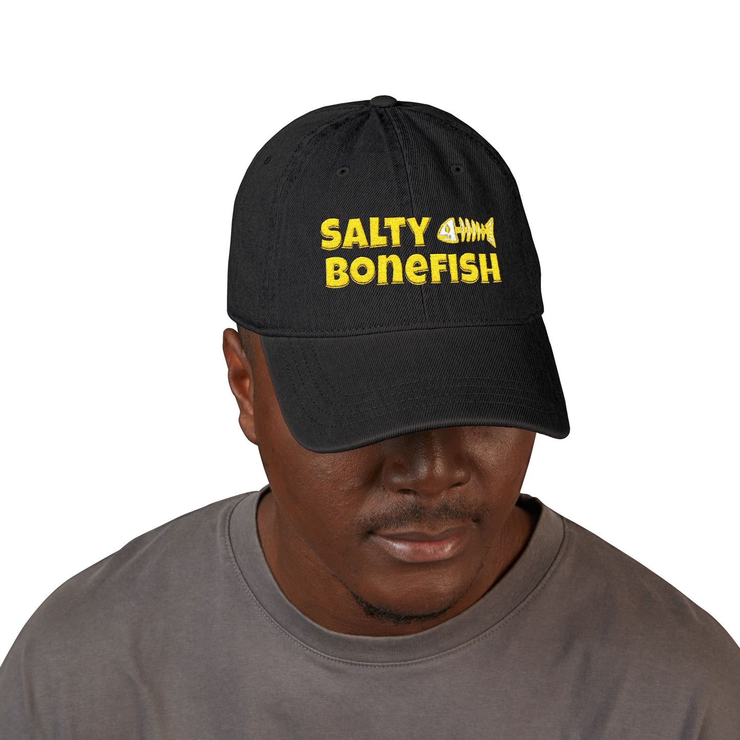 Salty Bonefish Embroidered Baseball Cap