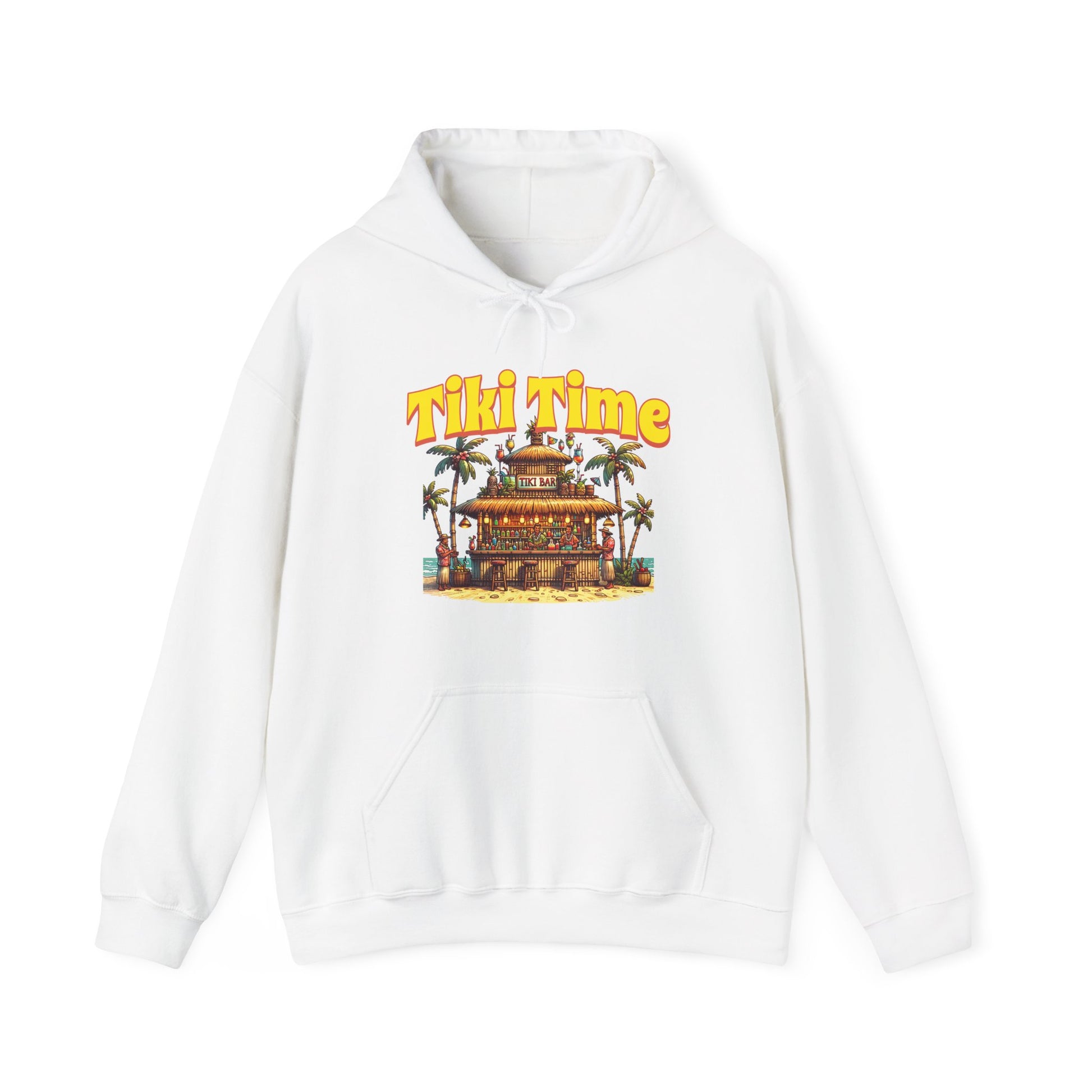 Tiki Time Unisex Hooded Sweatshirt - Tropical Vibes for Vacation Lovers -at Caribbean Rays