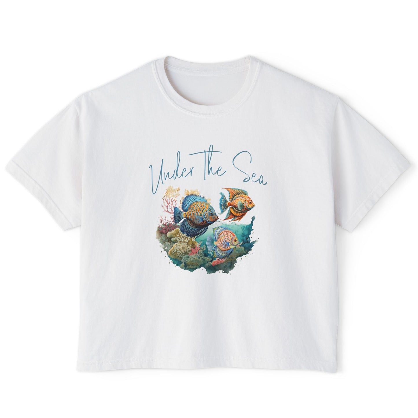 Under the Sea Boxy Tee — Women's Marine Life Graphic T‑Shirt at Caribbean Rays