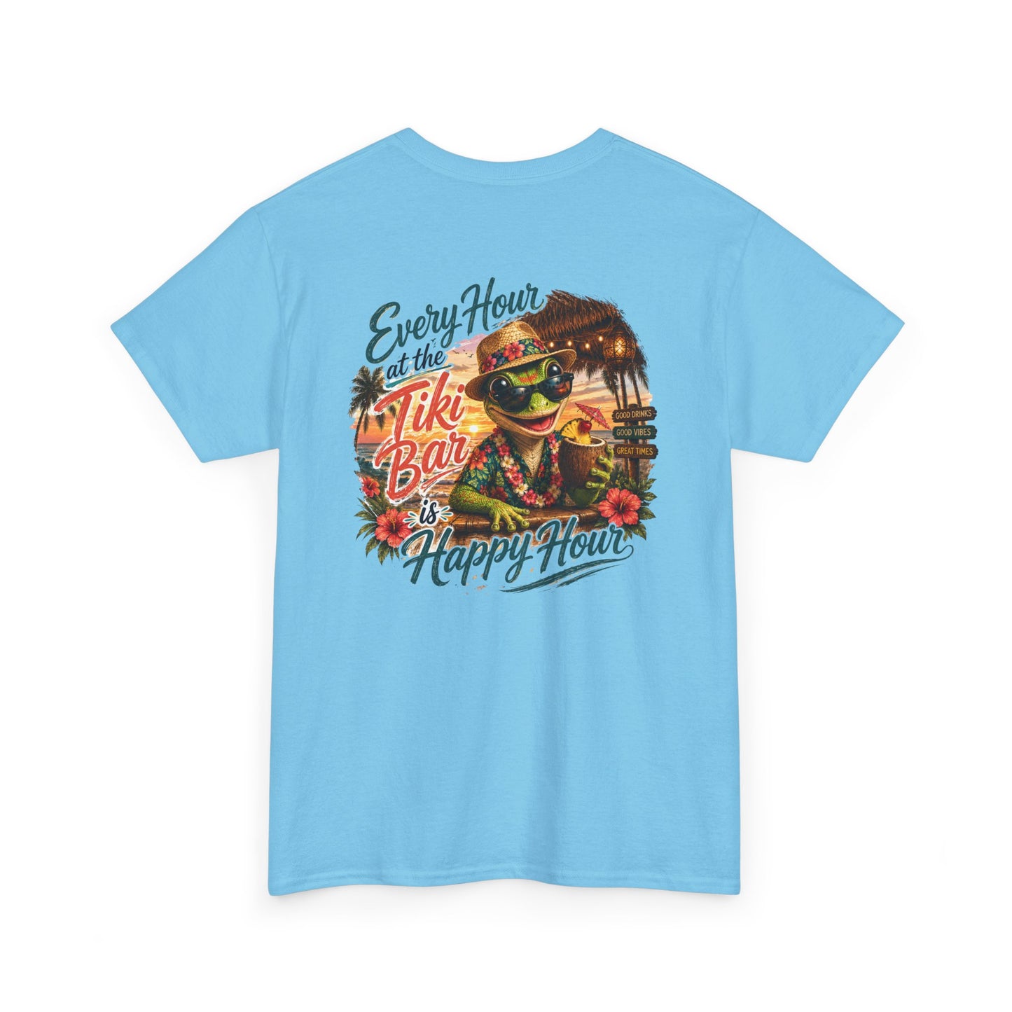 T-Shirt - "Every Hour at the Tiki Bar is Happy Hour" Vintage Tropical Tee