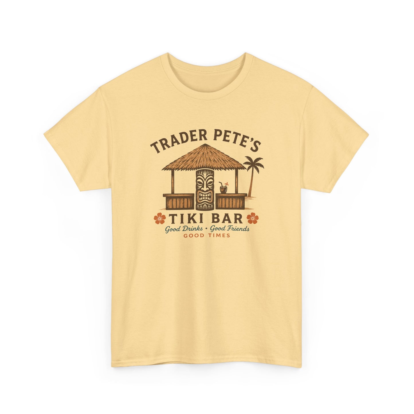 Trader Pete's Tiki Bar Tee — Retro Tropical Vacation Shirt