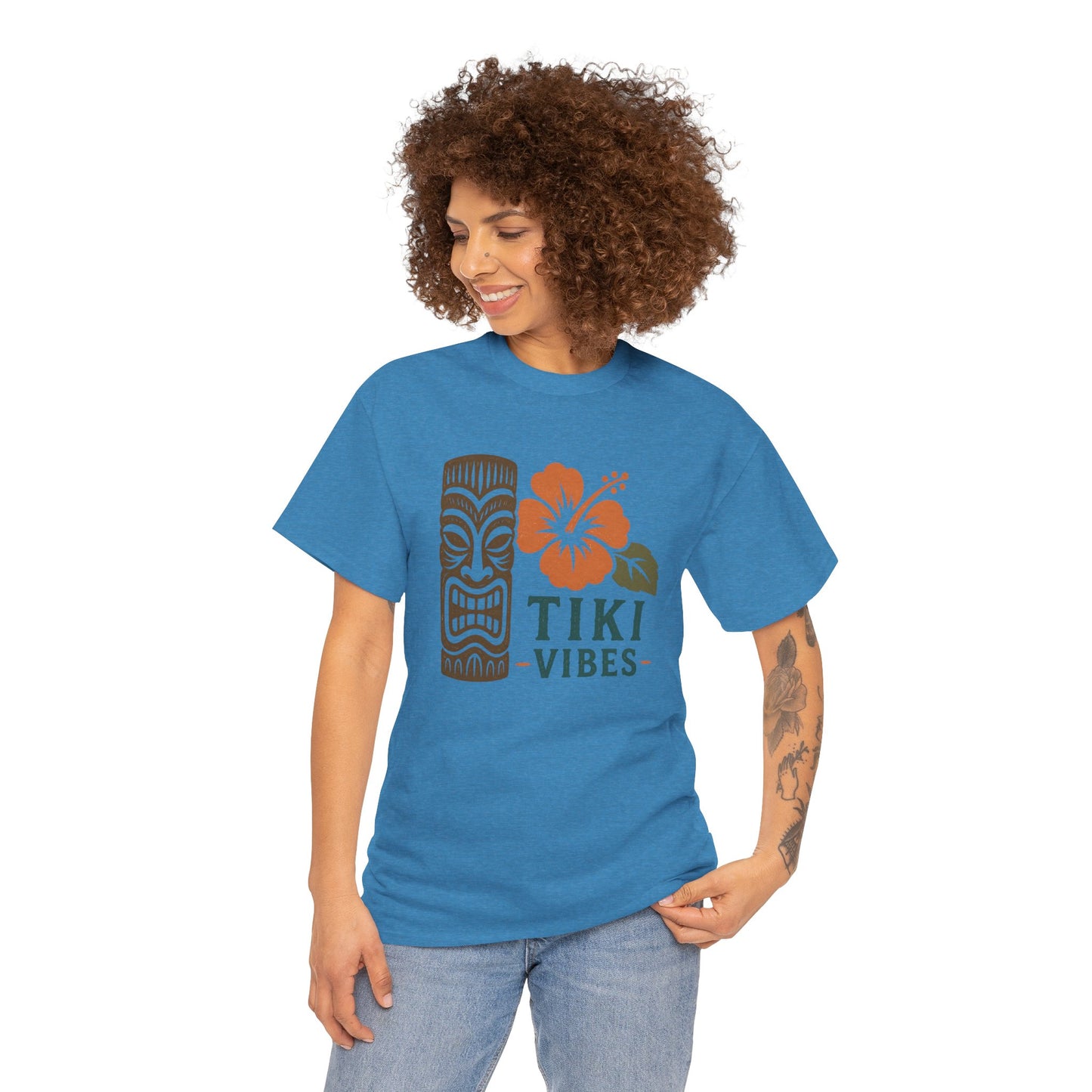 Tiki Vibes Floral Hibiscus Tee