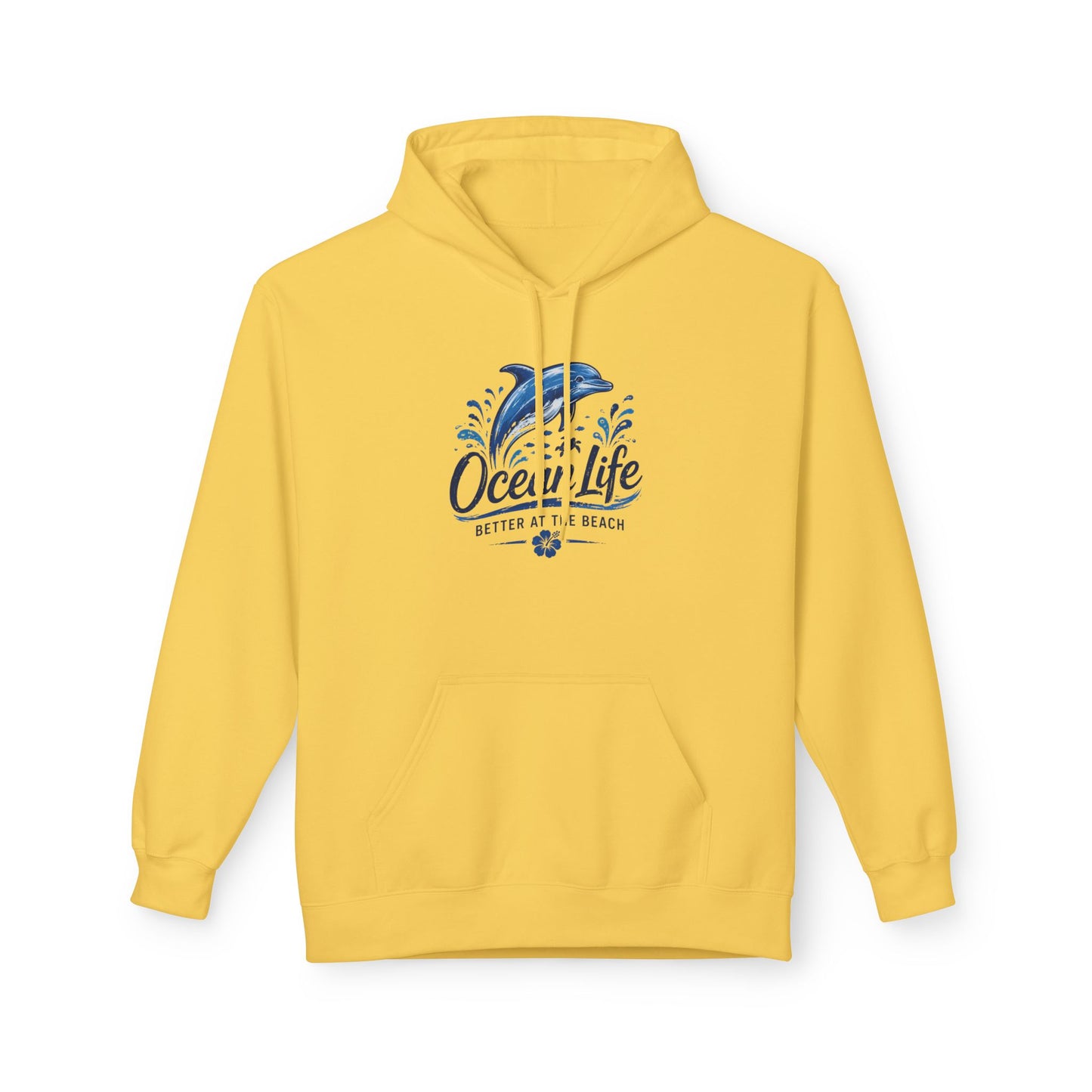 Ocean Life Hoodie - Beach Vibes Dolphin Surf Graphic