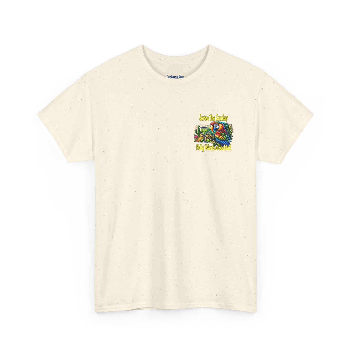 Cocktail Parrot Tee - Fun Retro Style, Unisex  Heavy Cotton T-Shirt,