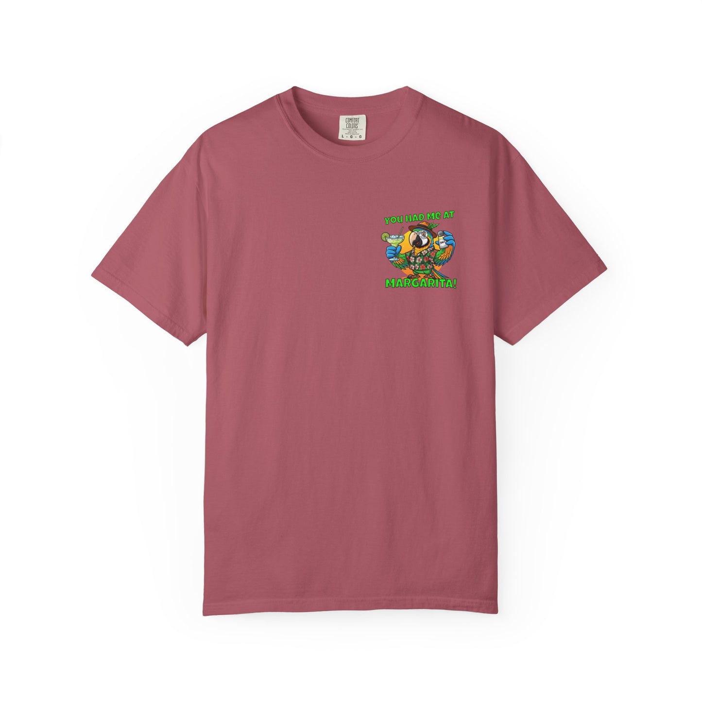 You Had Me at Margarita T-Shirt — Tropical Parrot Cocktail Tee