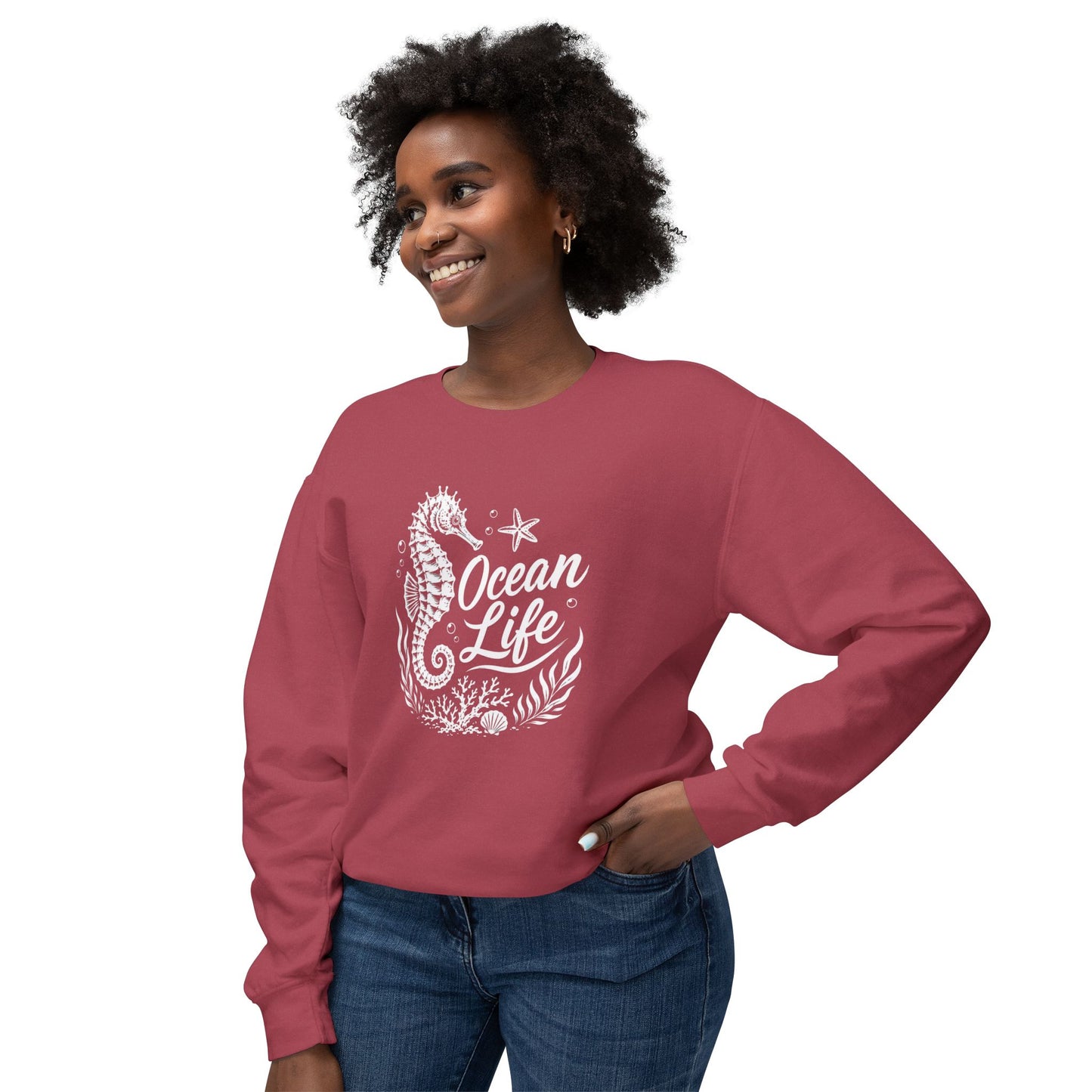 Ocean Life Seahorse Crewneck Sweatshirt