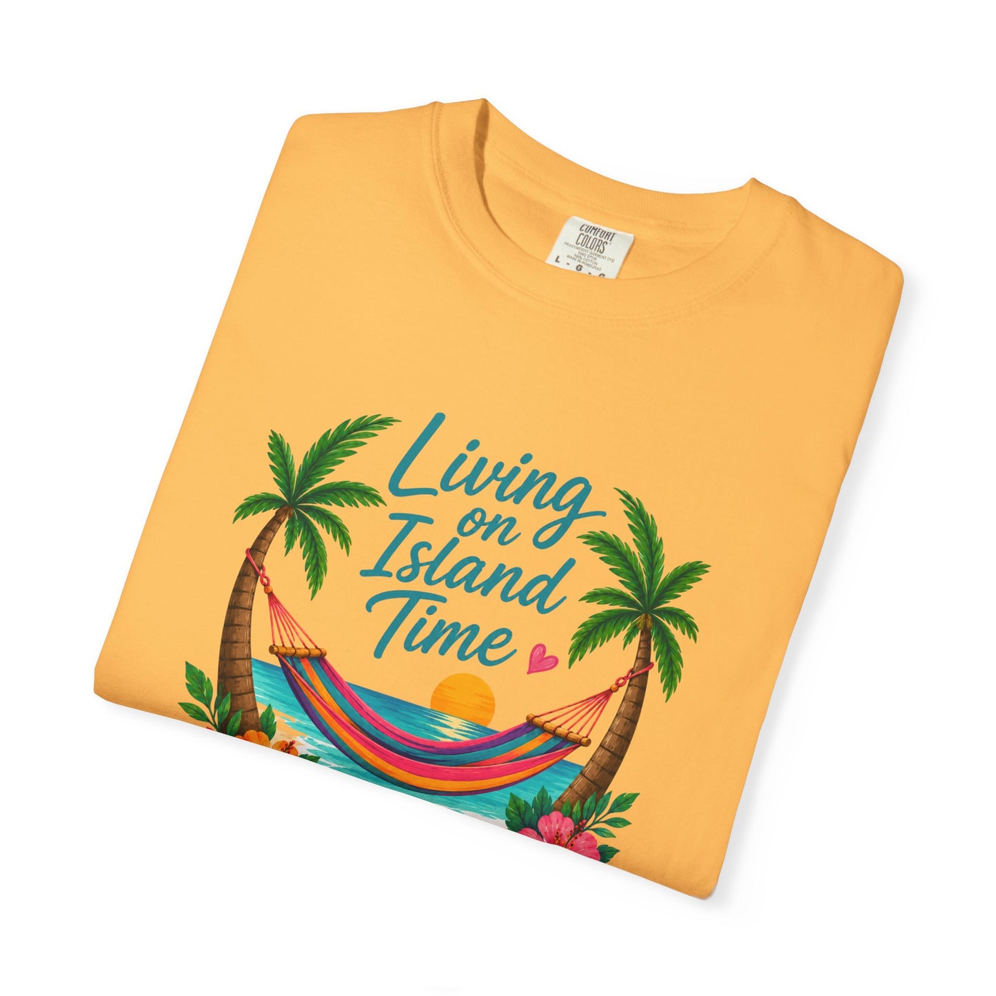 Island Time T-Shirt — "Living on Island Time" Tropical Hammock Tee